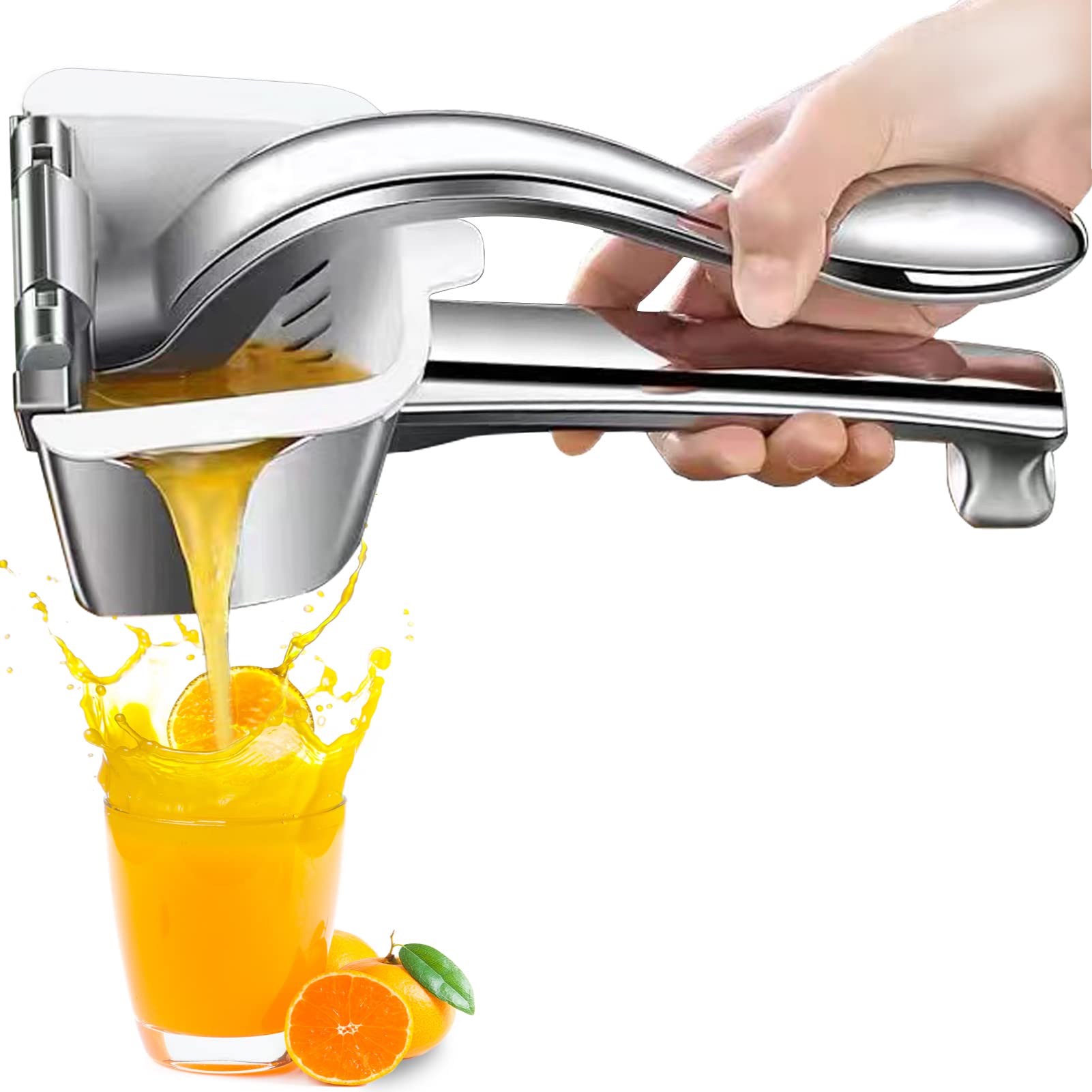 Premium Stainless Steel Lemon Squeezer - Heavy Duty Manual Citrus Juicer for Lemon, Lime, Orange & Grapefruit - Perfect for Fresh Juice, Cocktails & Healthy Drinks at Home or Bar