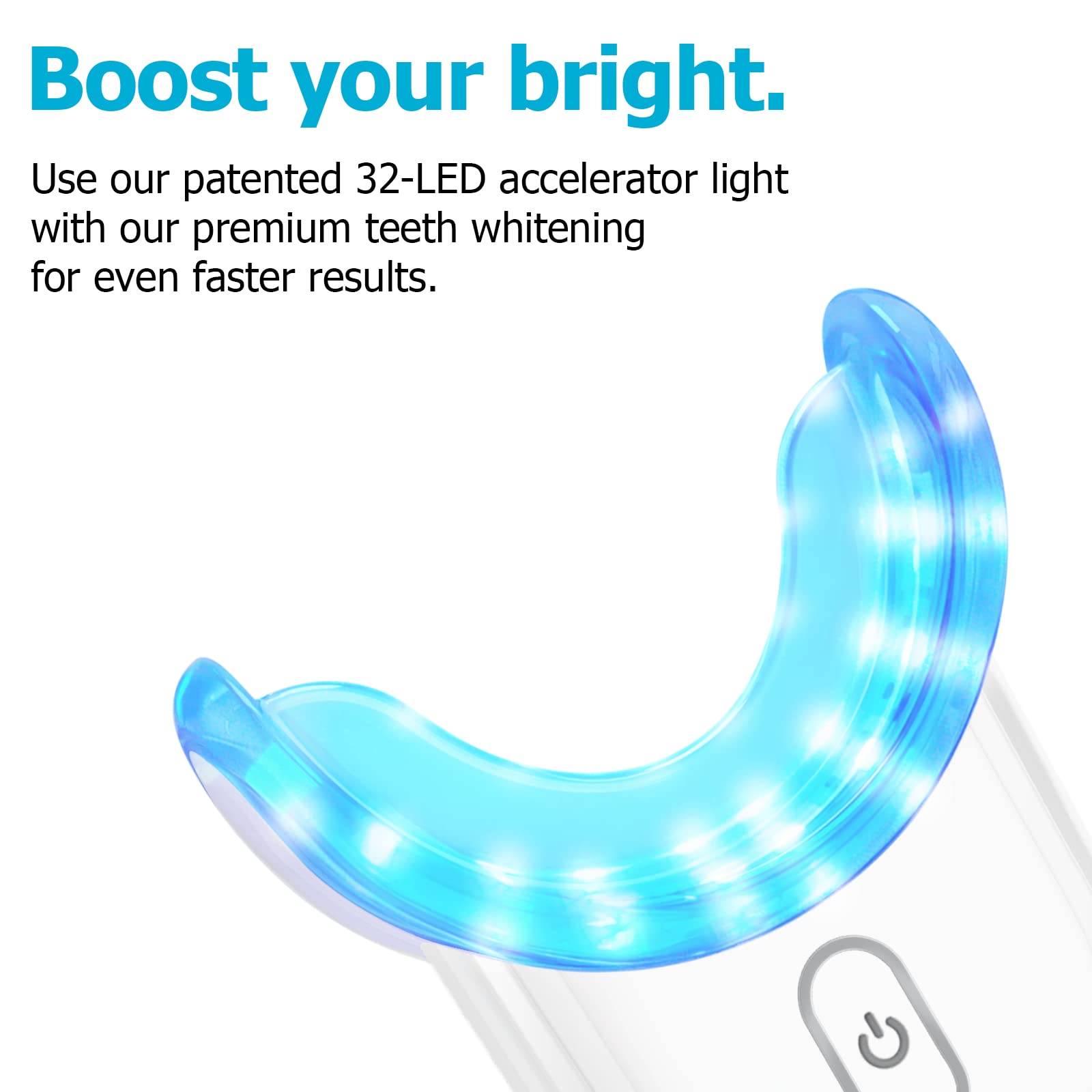 Professional Teeth Whitening Kit with LED Light - Sensitive Teeth & Braces Safe Whitening Gel Pen & Strips, 32X LED Accelerator, 2 Mouth Trays for Effective Whitening - Perfect for Home Use & Travel Dental Care