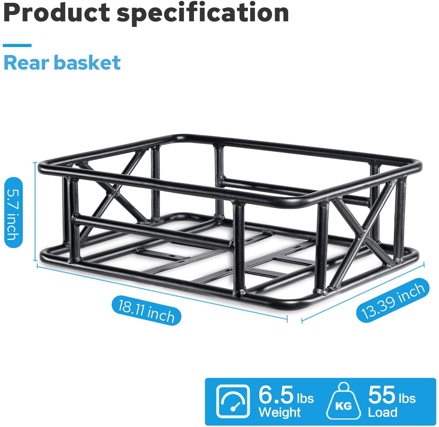 Rust-Proof Rattan Electric Bike Rear Basket - Compatible with Rattan LM/LF Ebike Models - Durable Bicycle Accessory for Women - Perfect for Grocery Shopping & Daily Commuting