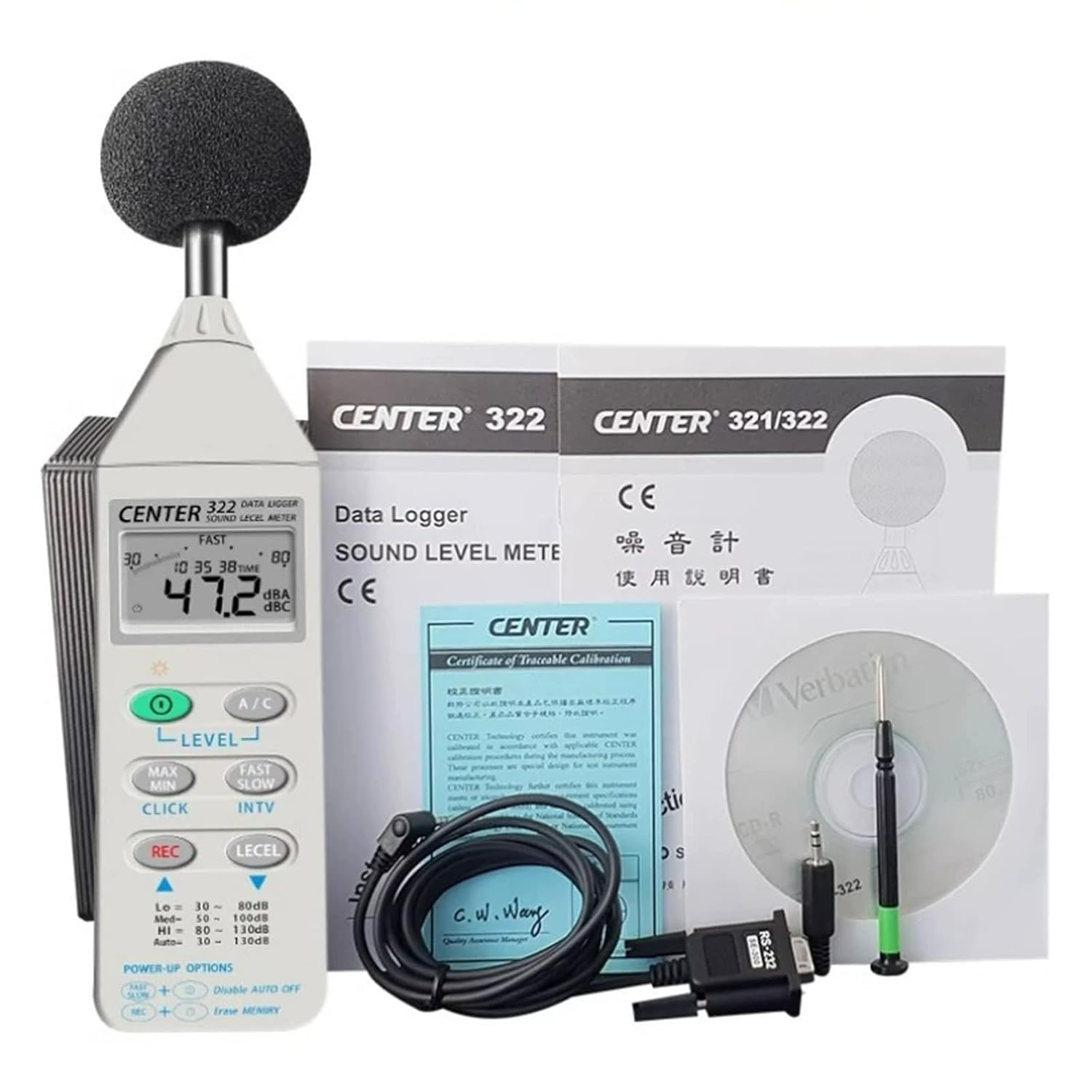 SSEYL CENTER322 Digital Sound Level Meter with Data Logger - Professional Noise Measurement Device for Industrial, Construction & Environmental Use