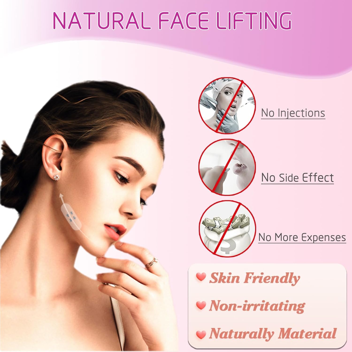 60 PCS Face Lift Tape – Invisible Neck & Double Chin Lifting Tape for Wrinkles & Sagging Skin | Overnight Firming Face Tape for Eyes, Neck & Jawline | Instant Facelift Solution for Parties, Photos & Special Events