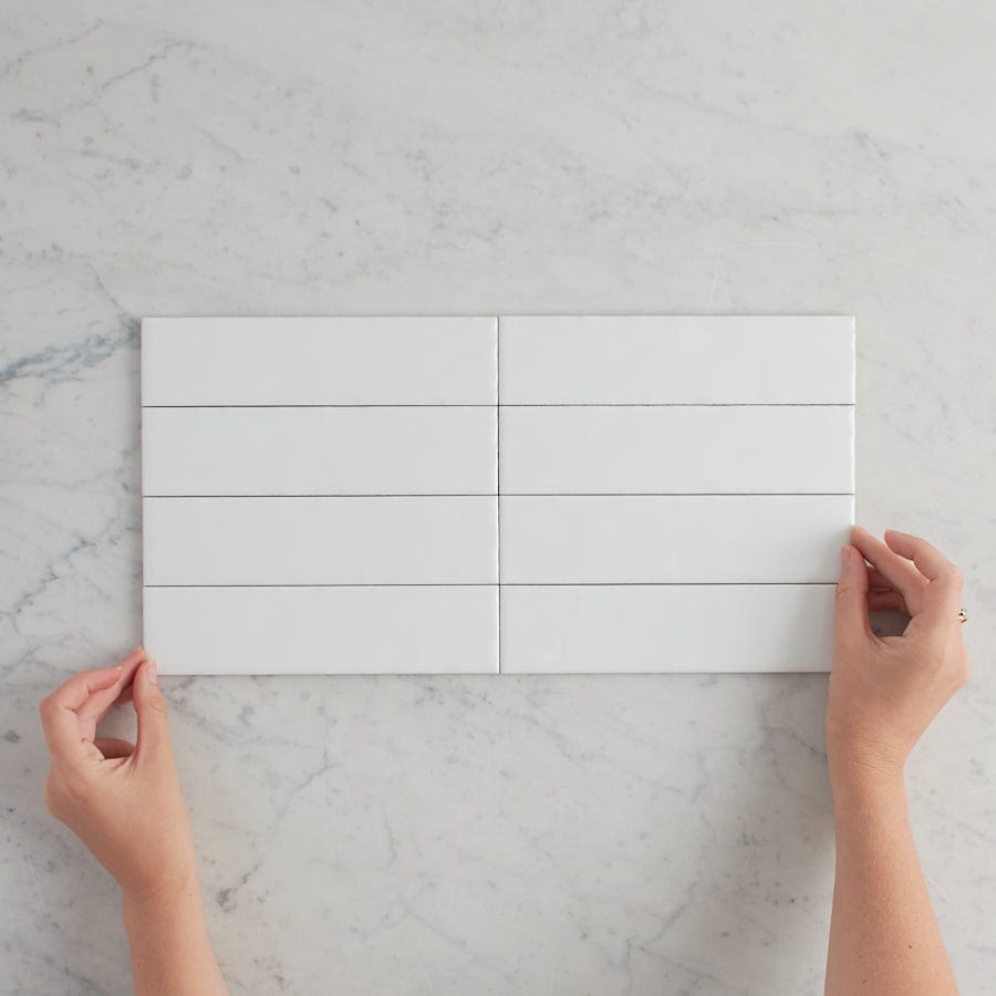 Premium Newport Gloss Mini Subway White Tile - 3x6 Inch Ceramic Wall Tile for Kitchen Backsplash, Bathroom & Shower - Easy to Clean, Waterproof & Durable Home Decor