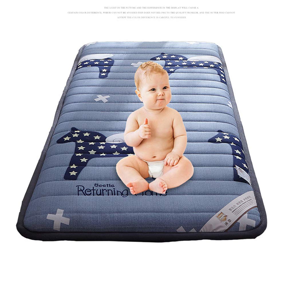 WJXBoos Extra Thick Cotton Tatami Mattress - Breathable, Soft, Non-Slip Mattress Topper for All Seasons | Portable Floor Futon Mat for Sleeping, Lounging & Guest Bedding - Queen Size