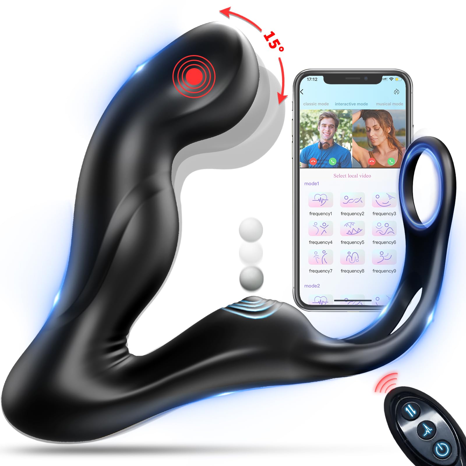 **HNNPY Anal Dildo for Men - Vibrating Prostate Massager with APP Remote Control, Cock Ring & Tapping Stimulator | Adult Sex Toy for Couples & Solo Play | Enhance Pleasure & Intimacy**    *(Use for prostate stimulation, solo play, or couples' fun – discreet, powerful vibrations for ultimate pleasure.)*