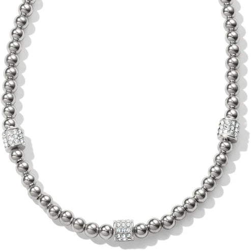 Brighton Meridian Petite Beads Station Necklace in Sterling Silver - Elegant Layering Necklace for Women, Perfect for Everyday Wear & Special Occasions