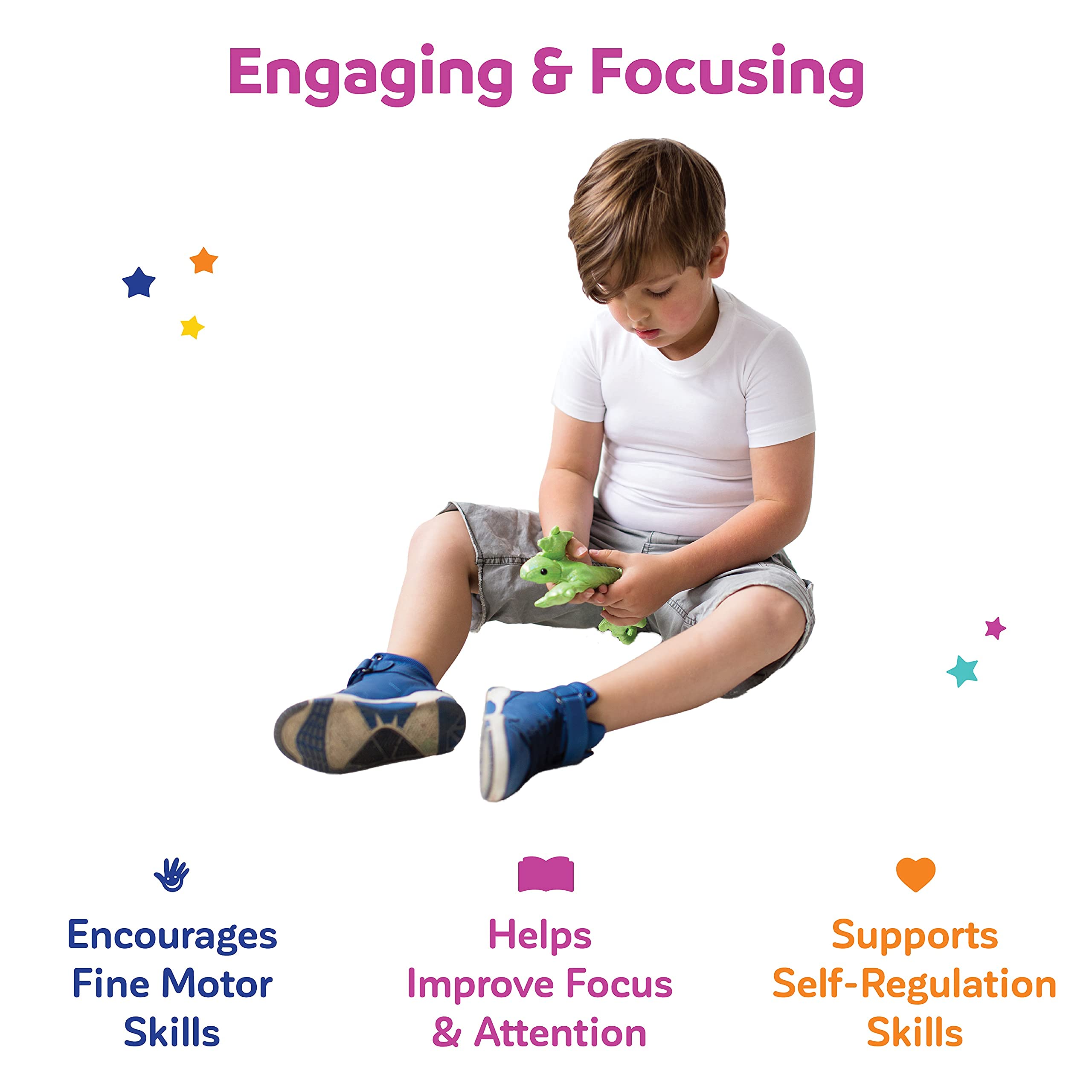 Weighted Fidget Lizard - Sensory Stuffed Animal Toy for Kids with Autism, ADHD & Special Needs - Calming Weighted Therapy Tool for Anxiety Relief - Perfect for Home, Classroom & Travel Use - Ages 3+