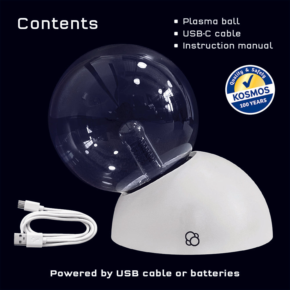Thames & Kosmos Plasma Ball - Science Toy with Electrifying Light Effects | STEM Educational Gift for Kids & Adults | Perfect for Home Decor, Science Experiments & Party Lighting