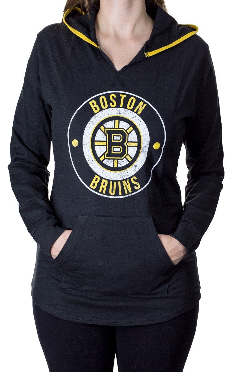 NHL Women's Official Team Logo French Terry Hoodie Tunic - Cozy Pullover Sweatshirt for Game Day, Casual Wear & Lounge Outfits