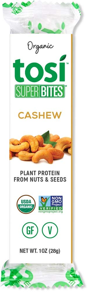 Organic SuperBites Vegan Snacks - Cashew Flavor, 1 Oz (Pack of 1) | Gluten-Free, Non-GMO Healthy Snack for Work, Travel & On-The-Go | Plant-Based Protein Energy Bites for Adults & Kids