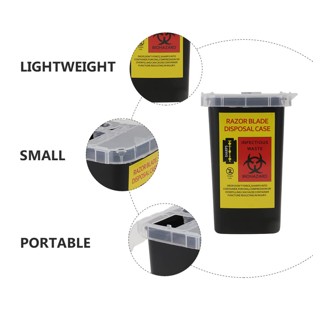 LALAFINA 2-Pack Sharps Disposal Container - Safe Needle & Razor Blade Storage Case for Home, Clinic & Travel Use