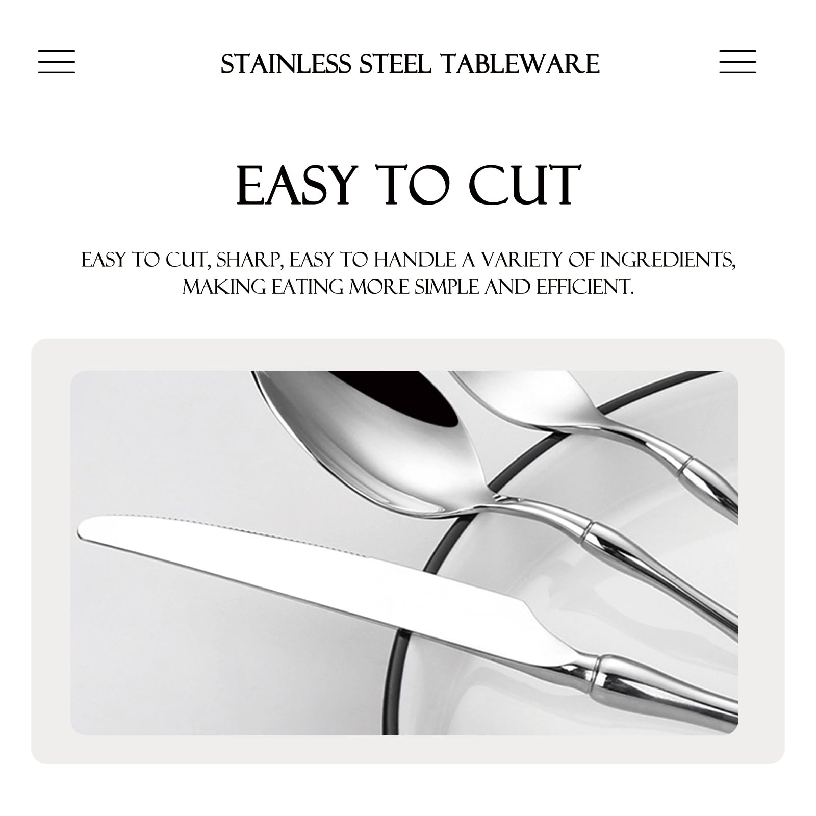 24-Piece Stainless Steel Silverware Set for 6 - Premium Food Grade Flatware with Mirror Polish (Spoons, Forks, Knives) - Dishwasher Safe Cutlery Set for Everyday Dining & Dinner Parties (Silver, 24pcs) - Model s1478