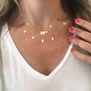 14K Gold Mini Triangle Station Necklace - Dainty Layering Chain for Women, Perfect for Everyday Wear & Gift Giving