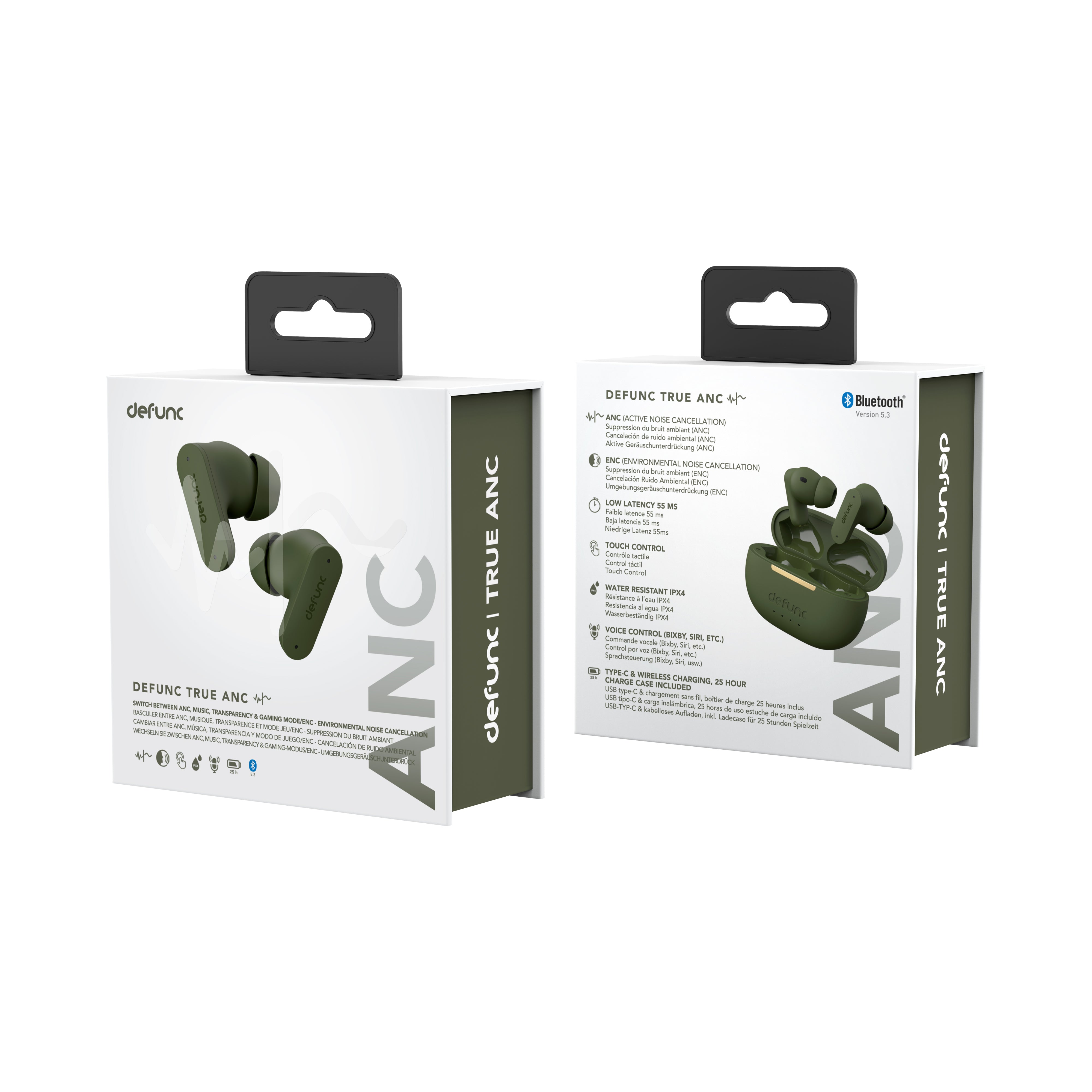 DEFUNC TRUE ANC Wireless Earbuds - Active Noise Cancelling Bluetooth Headphones for Gym, Travel & Workout - Premium Sound Quality for Music & Calls