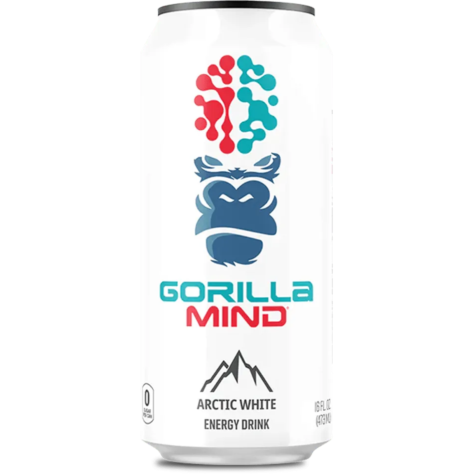 Gorilla Mind Energy Drink - Sugar-Free, High Caffeine, Focus & Performance Booster - Perfect for Workouts, Studying & Long Workdays