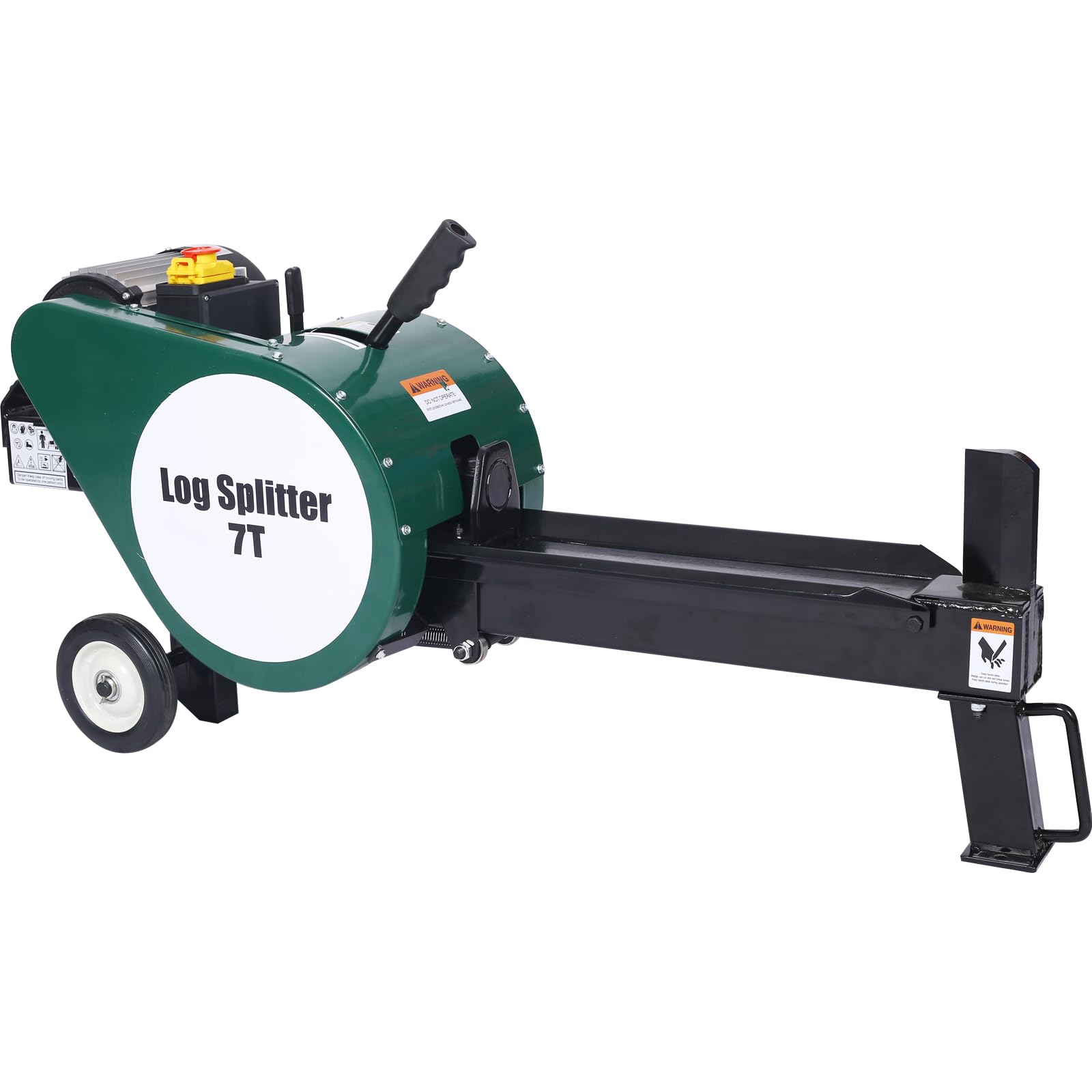 7 Ton Electric Log Splitter - 16A 2HP Double Flywheel Wood Splitter with Mobile Wheels | Horizontal Firewood Splitting Machine for Home Heating, Camping & Outdoor Wood Processing
