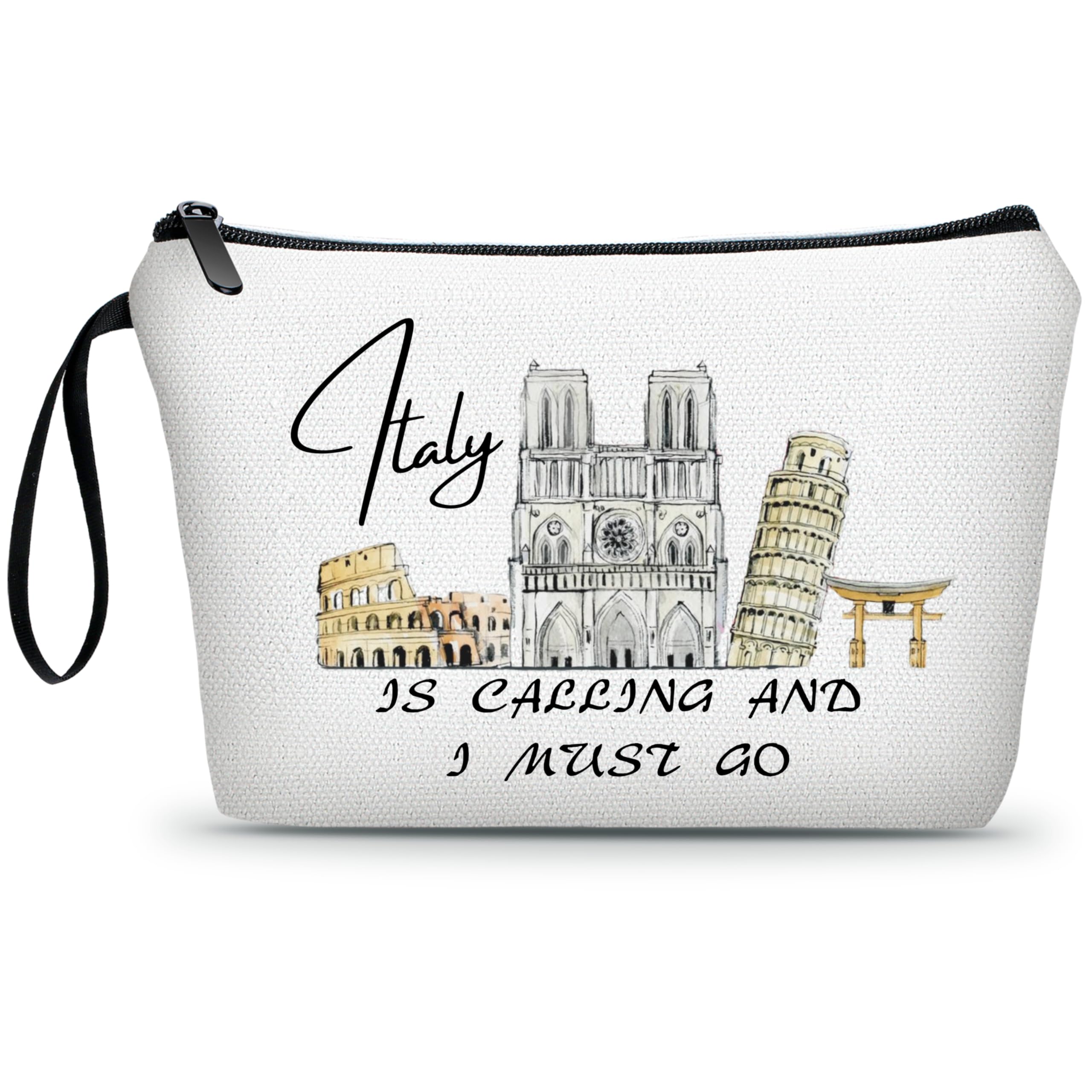 Italy Travel Essentials - Italian Themed Gifts & Makeup Travel Bags for Women | Perfect for International Travelers, Vacation Trips & Cosmetic Organization
