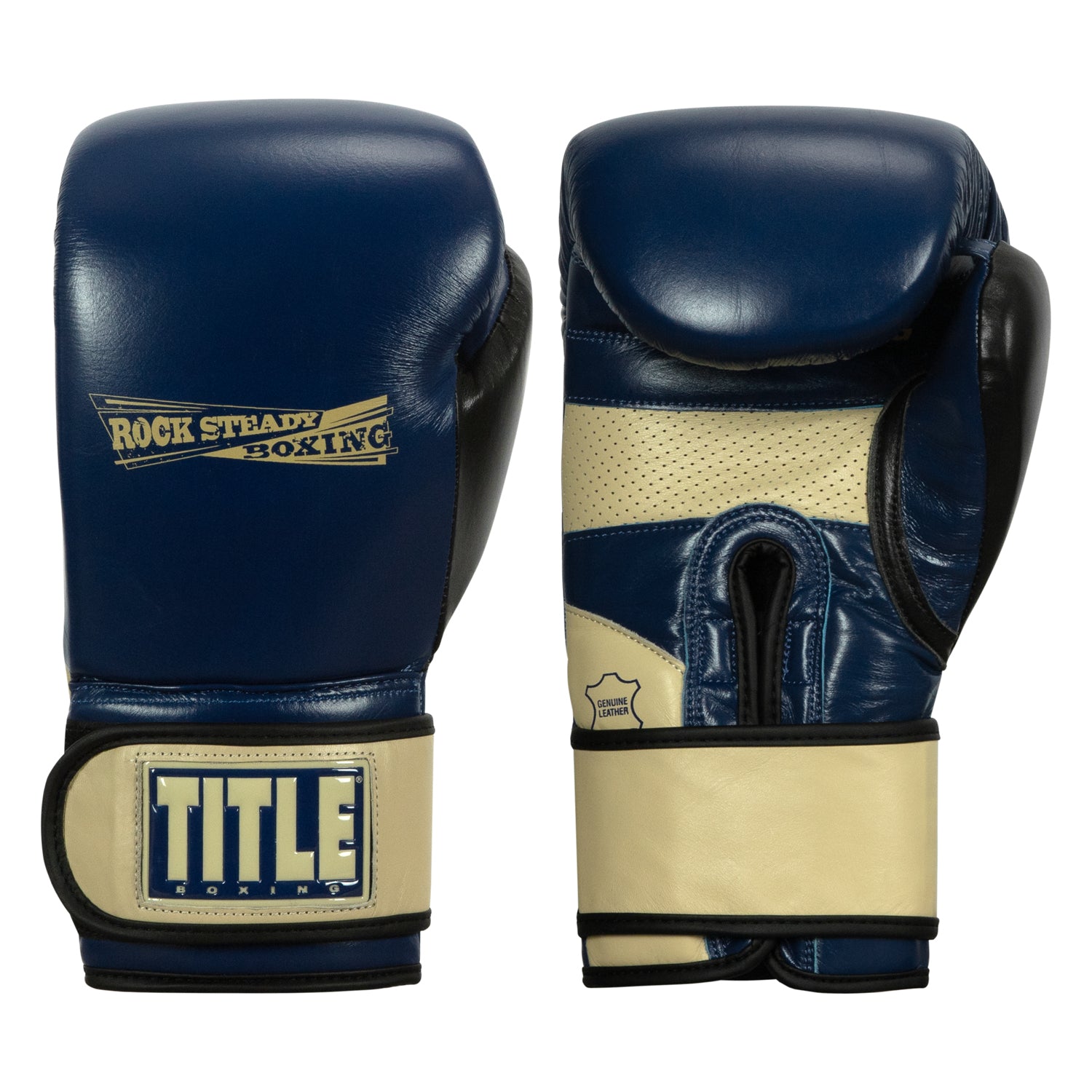 TITLE Boxing Rock Steady Leather Training Boxing Gloves - Premium Leather Punching Bag Gloves for Men & Women - Perfect for Boxing Training, MMA, Fitness Workouts and Heavy Bag Practice