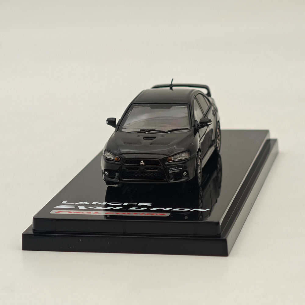 1/64 Scale Mitsubishi Lancer Evolution X Final Edition Diecast Model Car - Hobby Japan HJ642053ABK Black - Collectible Miniature for Car Enthusiasts & Display Case Showpiece