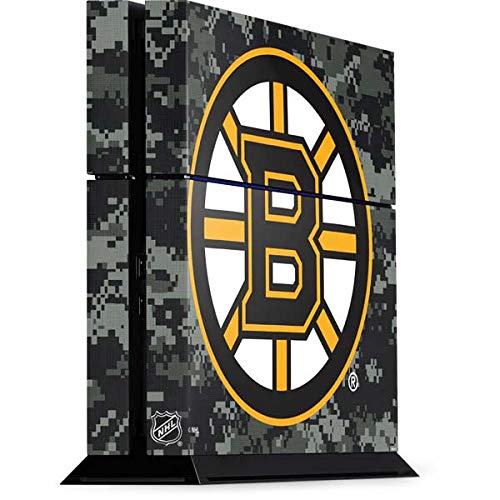 Officially Licensed NHL Boston Bruins Camo Gaming Skin Decal for PS4 Console - Protective Vinyl Cover for Enhanced Grip & Personalized Gaming Setup