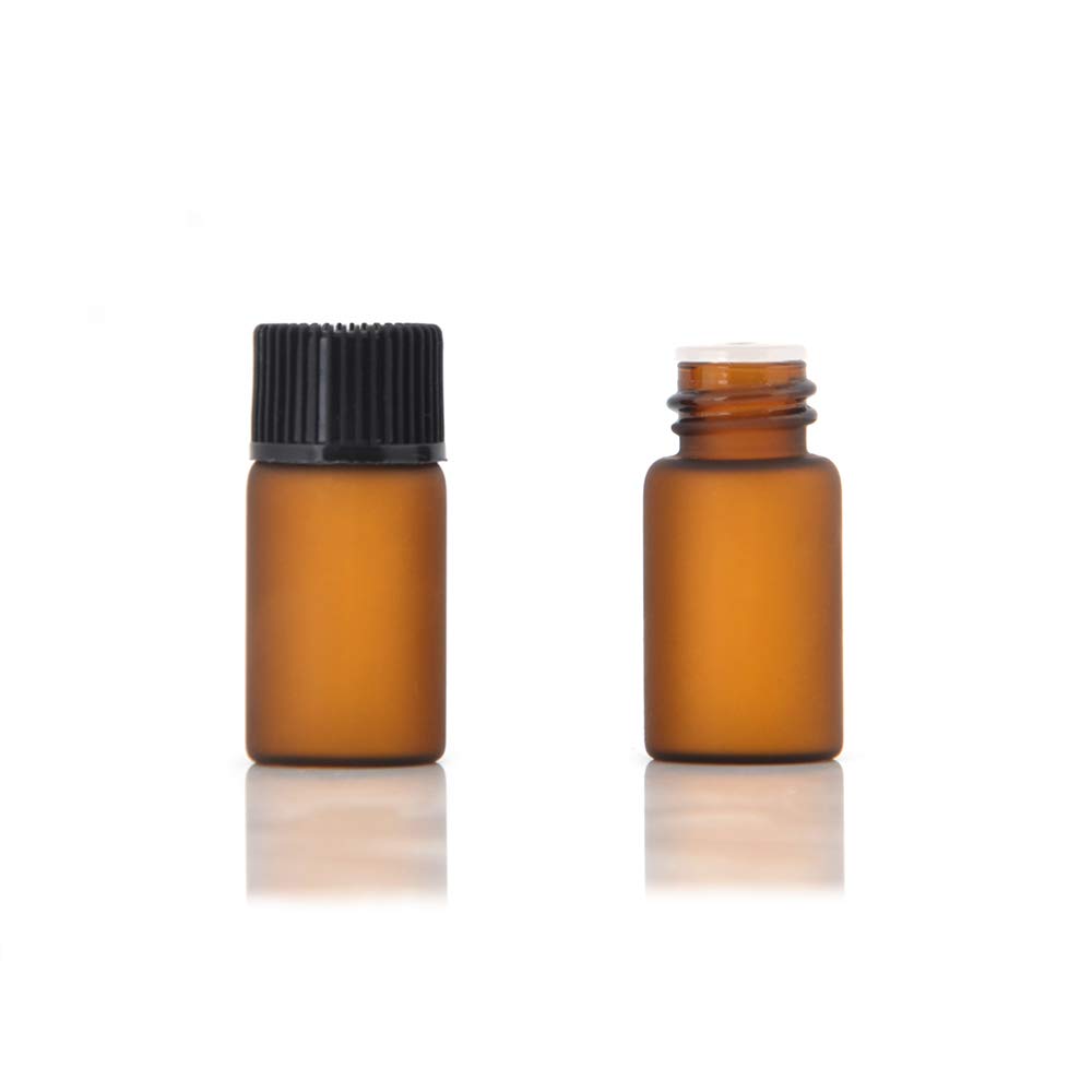 Enslz 50Pcs 3ml Mini Amber Glass Essential Oil Bottles - Refillable Empty Perfume Sample Bottles with Dropper for DIY Aromatherapy, Travel & Gifts