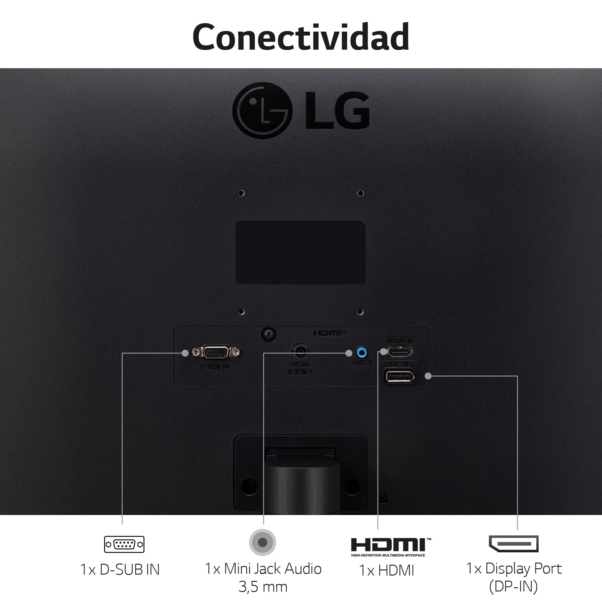 LG 27MP60G-B 27 Inch Full HD Monitor - 1920x1080 Resolution, 5ms Response Time, VGA/HDMI/DP Ports, Black - Perfect for Home Office, Gaming & Entertainment