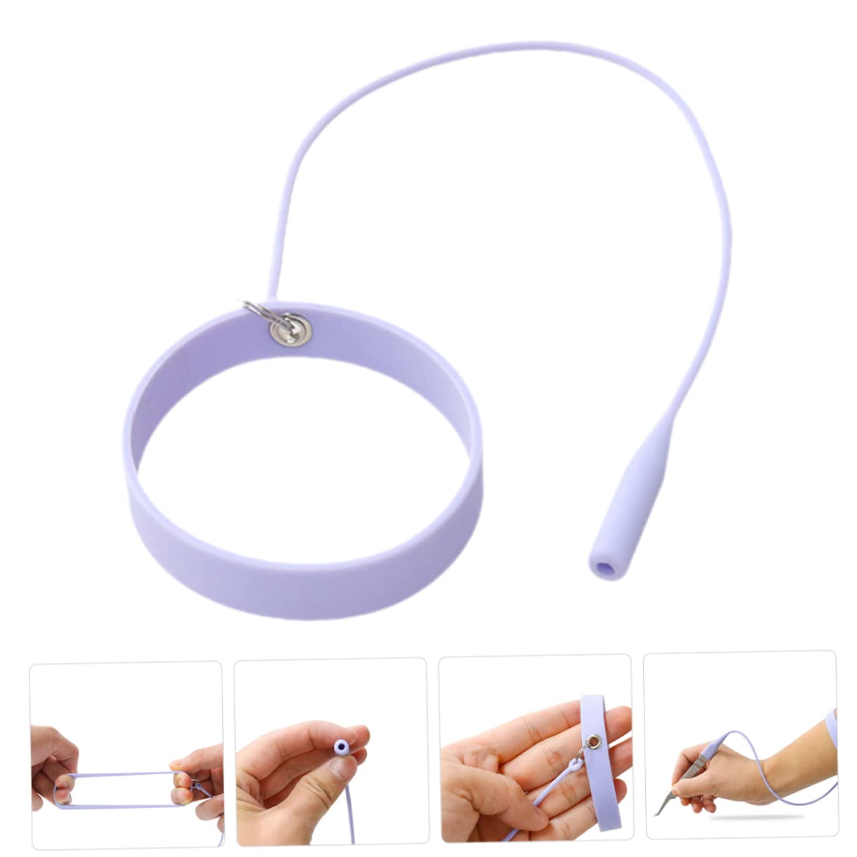 FRCOLOR 3pcs Silicone Bracelet Tweezers Set - Lash Extension Protector, Eyelash Tweezers Remover & Phone Lanyard - Perfect for Professional Lash Artists & DIY Beauty (Purple) | Salon, Home & Travel Use