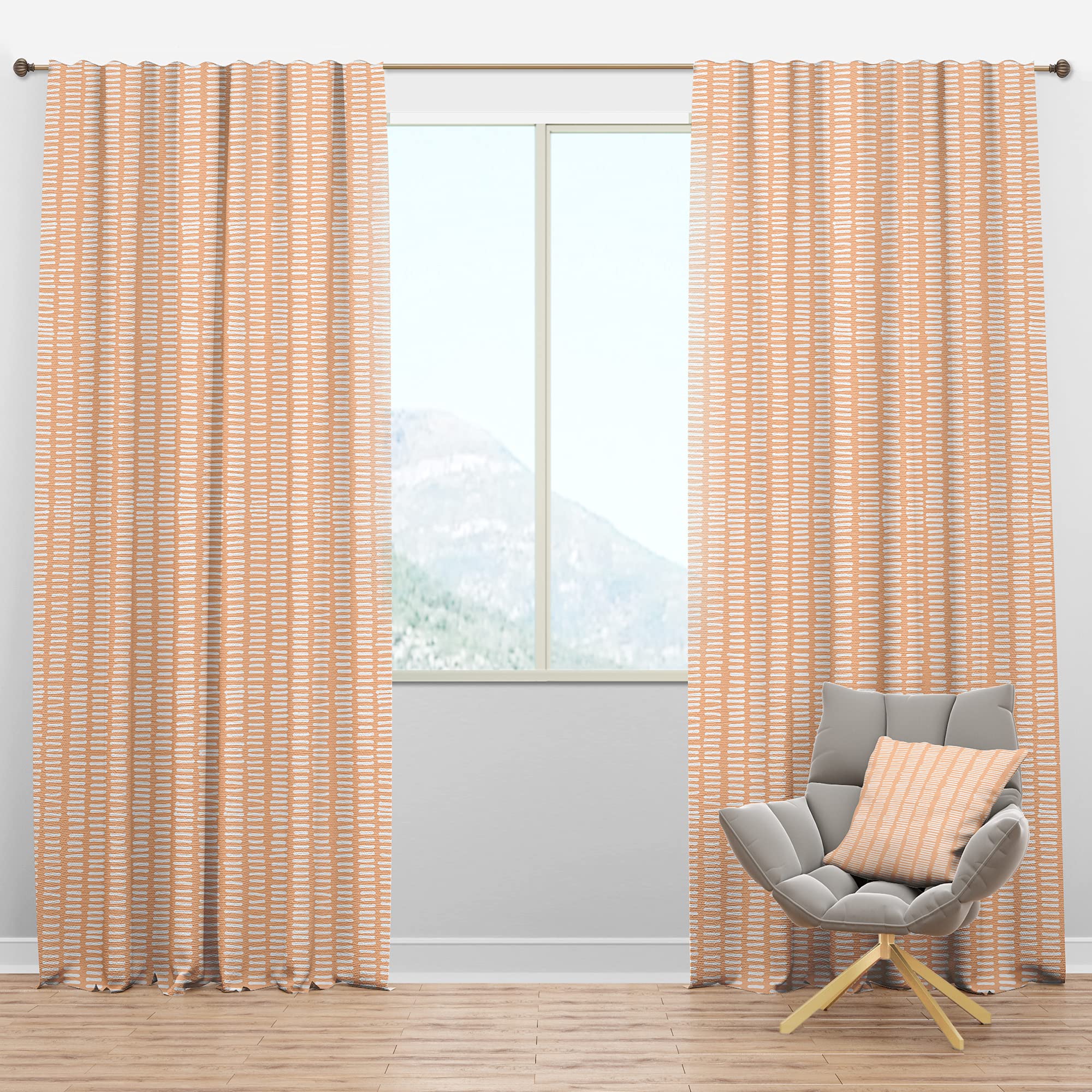 DesignQ Blackout Curtains - Retro Abstract Lines Pattern Thermal Insulated Drapes for Bedroom & Living Room (52x120, Single Panel) - Perfect for Home Decor, Noise Reduction & Light Blocking