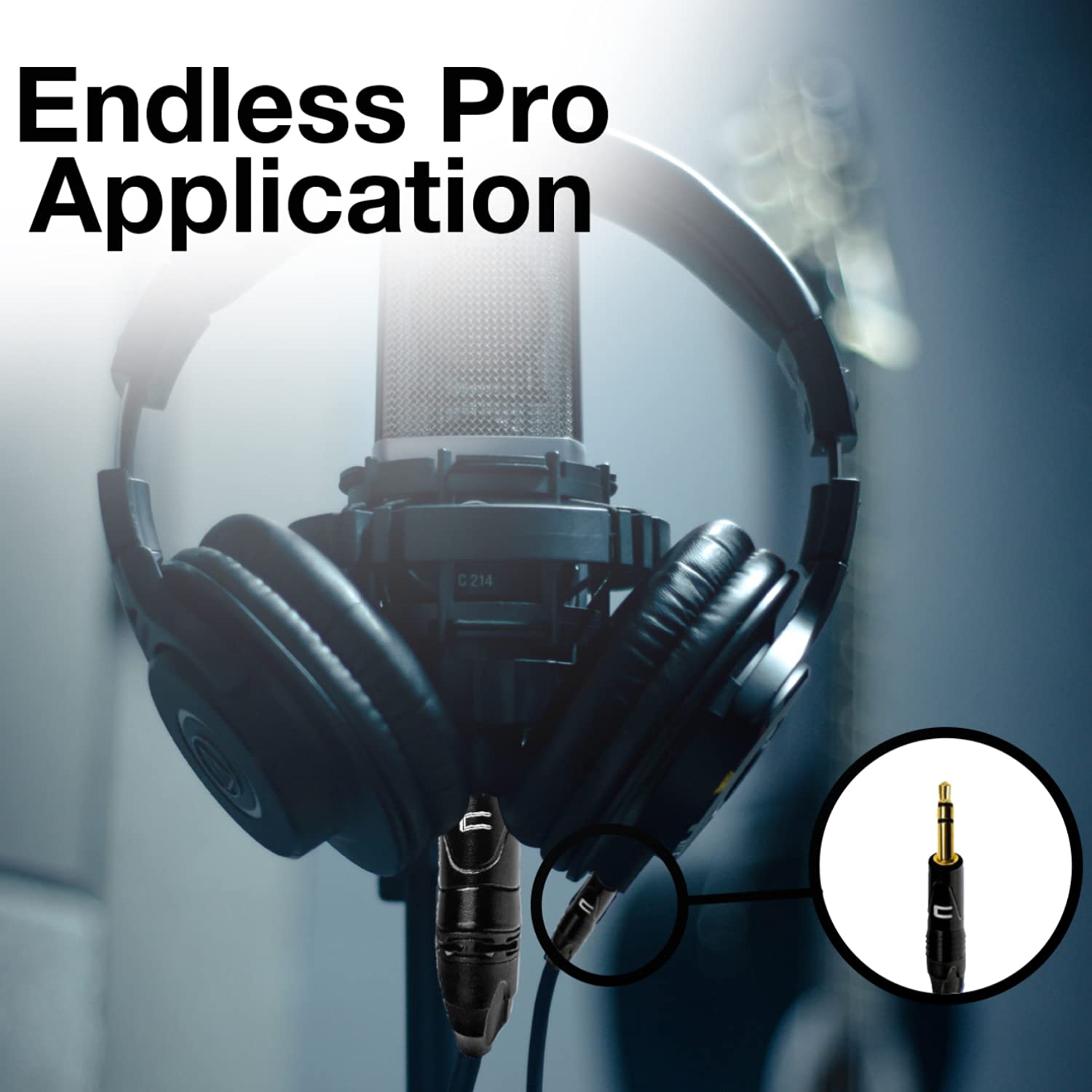 COLUBER CABLE 3.5mm TRS Male to TS Male Audio Cable - 0.5ft White Professional 3-Pin Microphone Connector for Powered Speakers, Audio Interfaces & Mixers - Perfect for Live Performances, Studio Recording & DJ Setups
