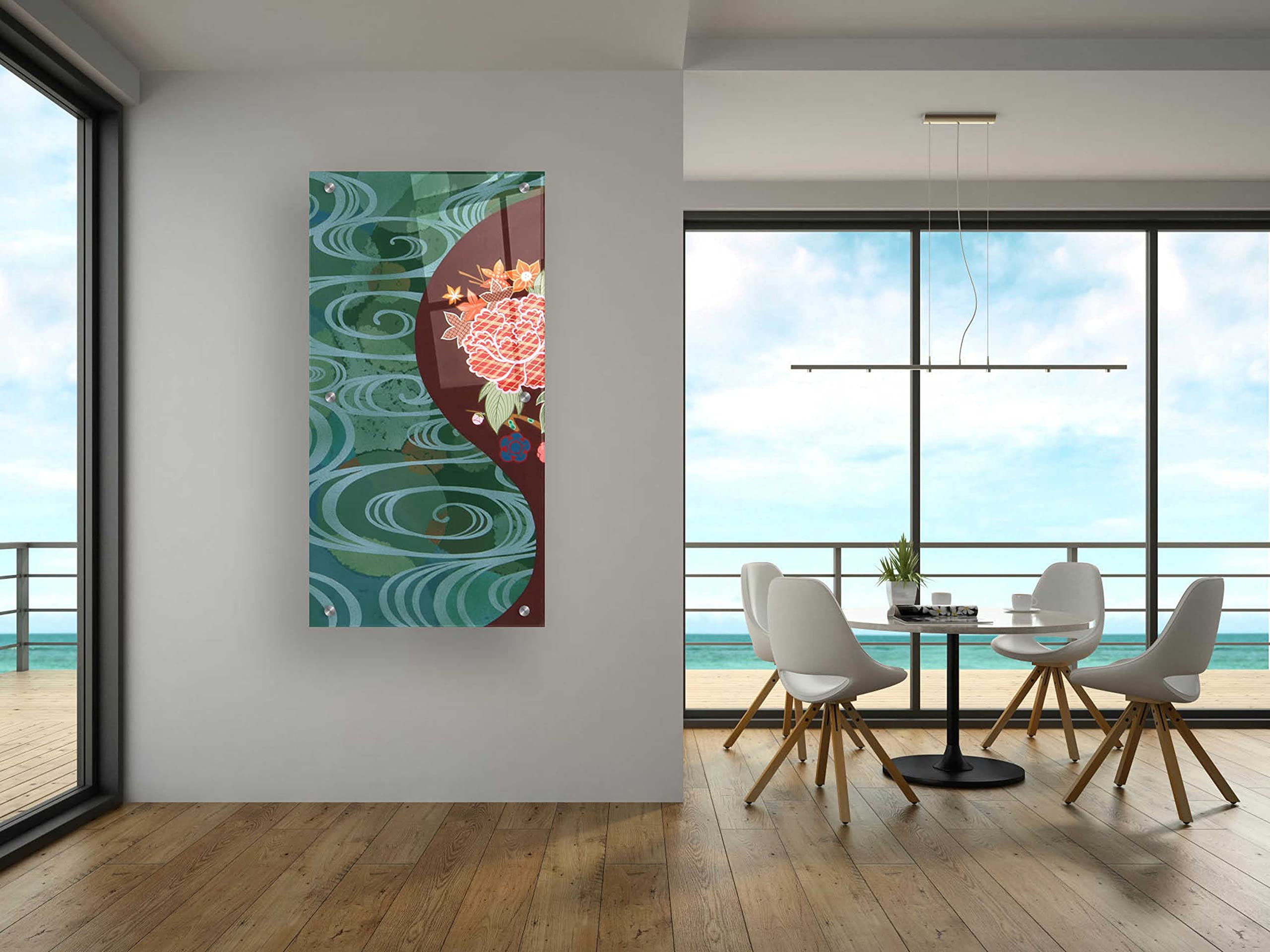 Epic Art 'Running Water I' by Zigen Tanabe - 24x48 Inch Acrylic Glass Wall Art Decor for Living Room, Bedroom & Office - Modern Abstract Painting for Home & Office Interior Design