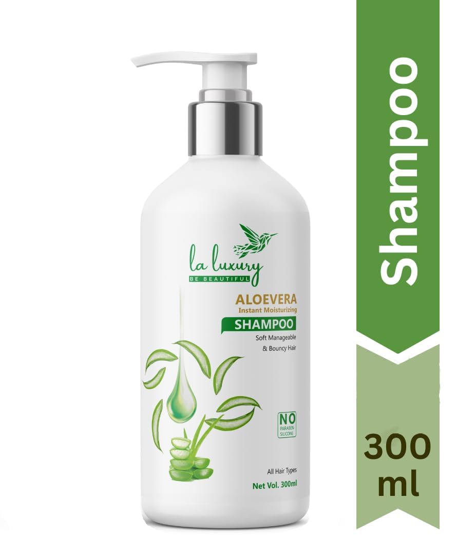 LA LUXURY Aloe Vera Hair Growth Shampoo - Strengthening & Repair Treatment for Hair Fall Control | Anti-Dandruff Formula | 300ml | Perfect for Daily Use & Damaged Hair Care