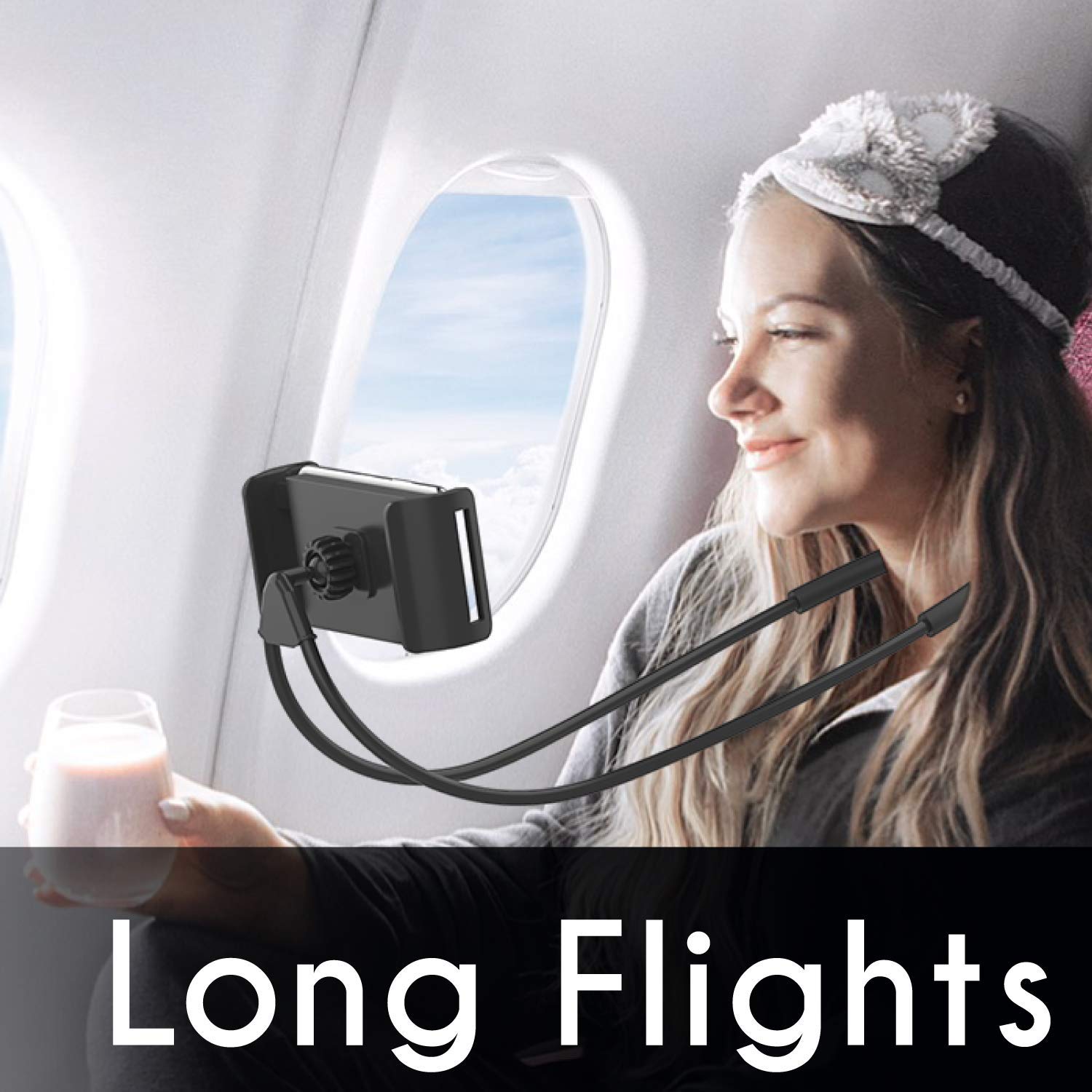 Hands-Free Around The Neck Phone Holder - Adjustable & Comfortable for iPhone & Android - Perfect for Cooking, Working Out, Travel & Outdoor Activities