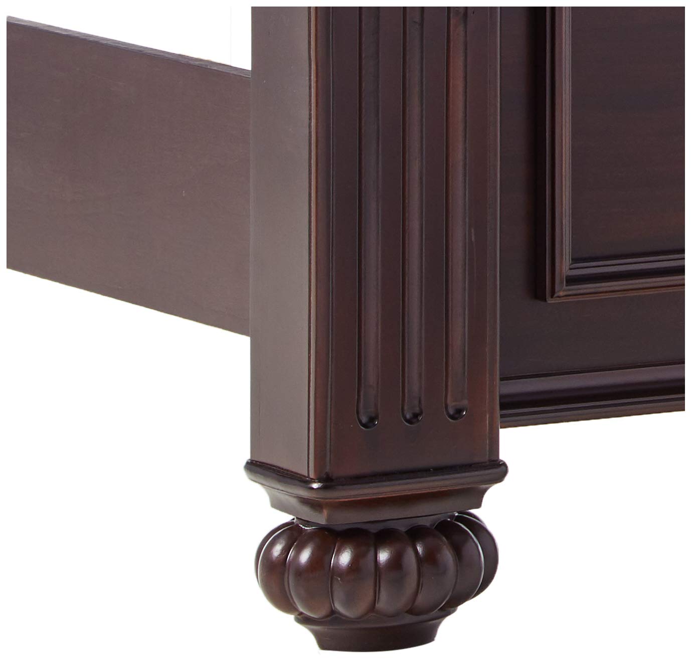 247SHOPATHOME Solid Wood Queen Bed Frame in Walnut Finish - Sturdy & Elegant Bedroom Furniture for Master Bedrooms, Guest Rooms & Apartments