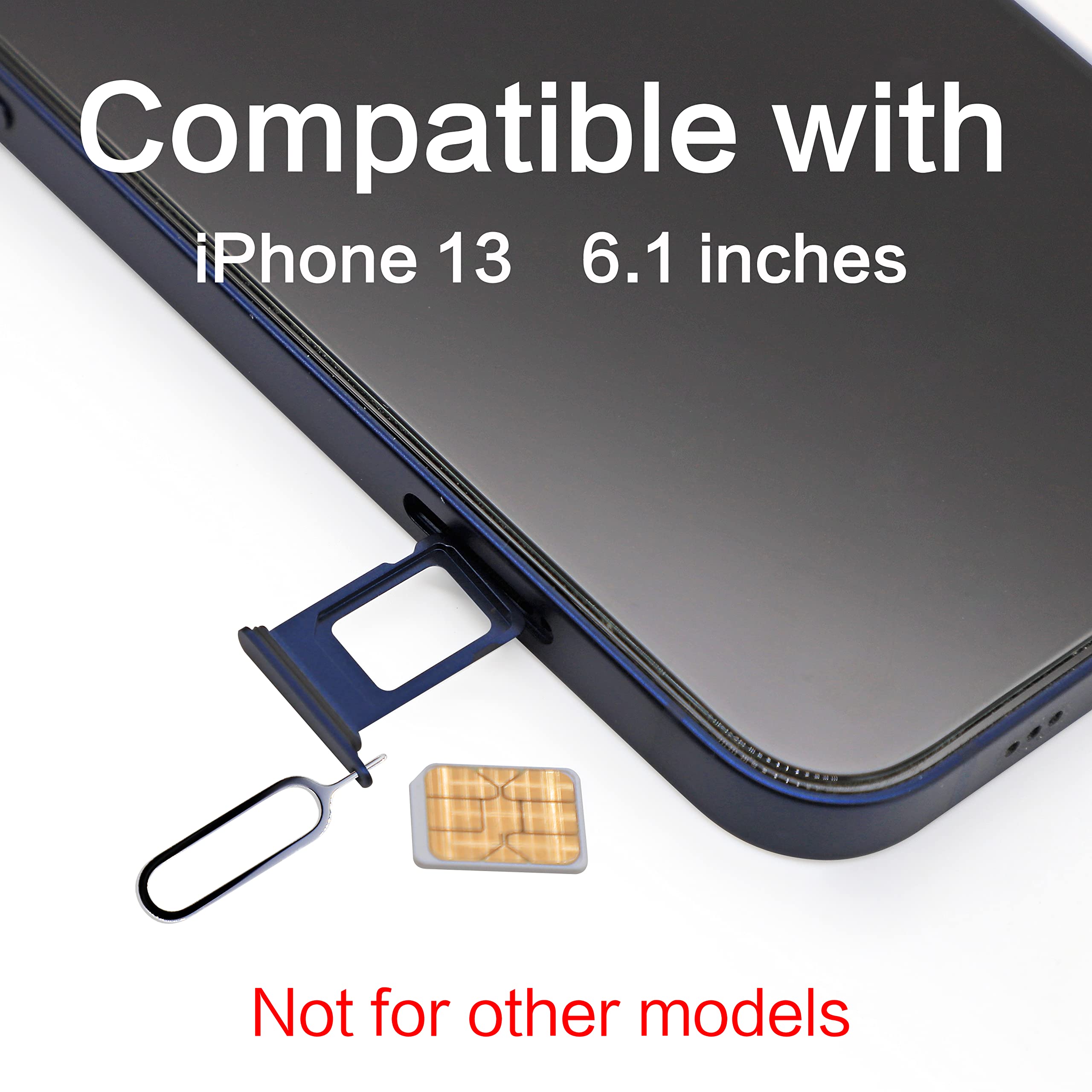 ASDAWN iPhone 13 SIM Card Tray Replacement - Waterproof Rubber Ring & SIM Ejector Tool Included (Single SIM, Blue) | Compatible with iPhone 13 | Perfect for SIM Card Replacement, Repair & Water Protection