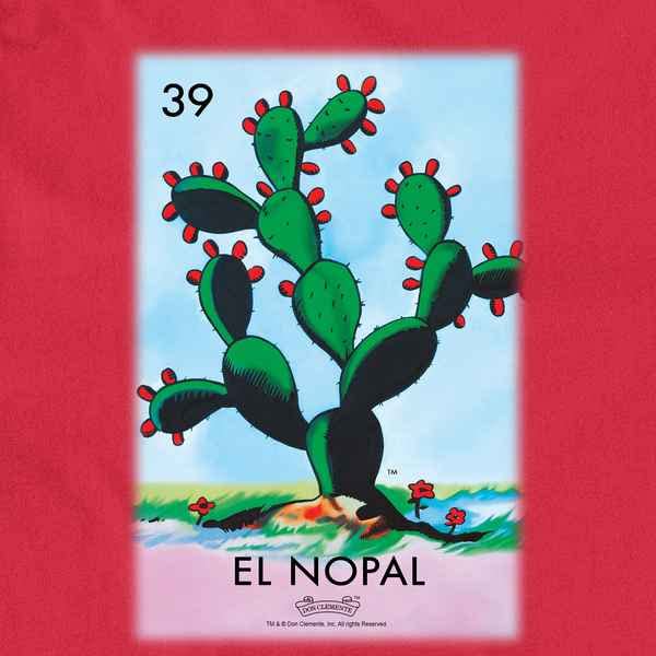 Pop Threads El Nopal Cactus Loteria Card Mexican Graphic T-Shirt for Men - Vintage Latina Style Cotton Tee for Casual Wear, Street Fashion & Hispanic Heritage Celebrations