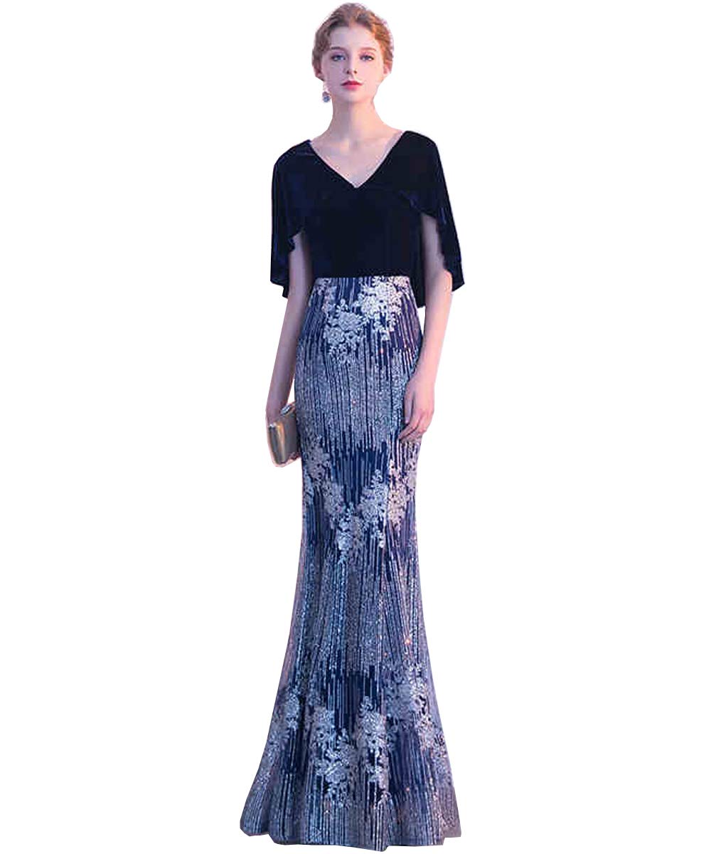 SOLOVEDRESS Women's Mermaid Prom Evening Dress - Sequin Bridesmaid Gown for Formal Party, Homecoming, Wedding & Special Occasions