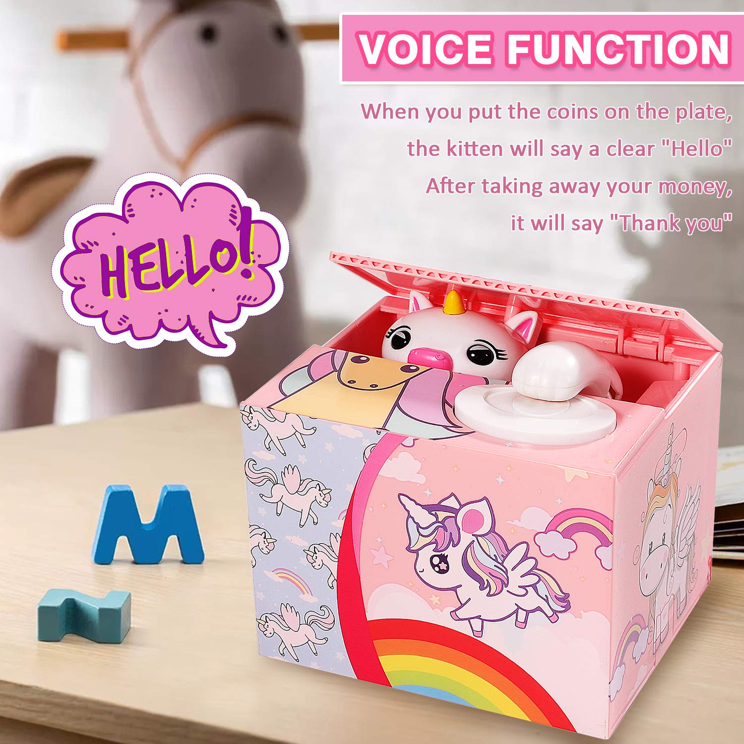 Fun Unicorn Piggy Bank for Kids - Coin Saving & Stealing Toy with Lock - Best Gift for Boys & Girls | Perfect for Birthday, Christmas & Teaching Money Management