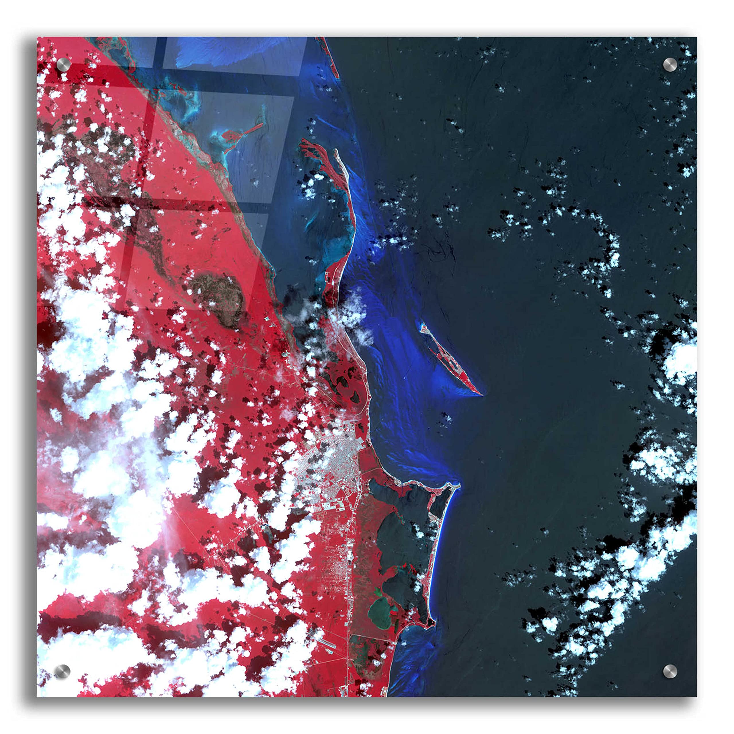Epic Art 'Earth as Art: Cancun' Acrylic Glass Wall Decor - 24x24 Inches Modern Home & Office Artwork - Perfect for Living Room, Bedroom, or Office Wall Decoration