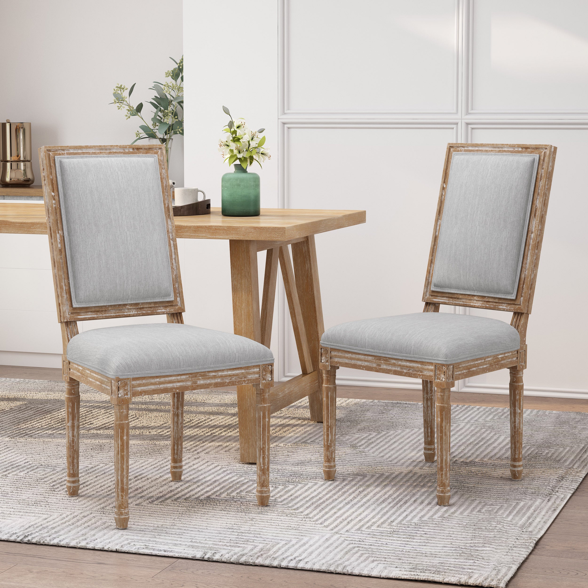 Modern Dining Chairs Set of 6 - Sturdy Wooden Kitchen Chairs with Padded Seats - Perfect for Dining Room, Kitchen, Breakfast Nook & Home Decor