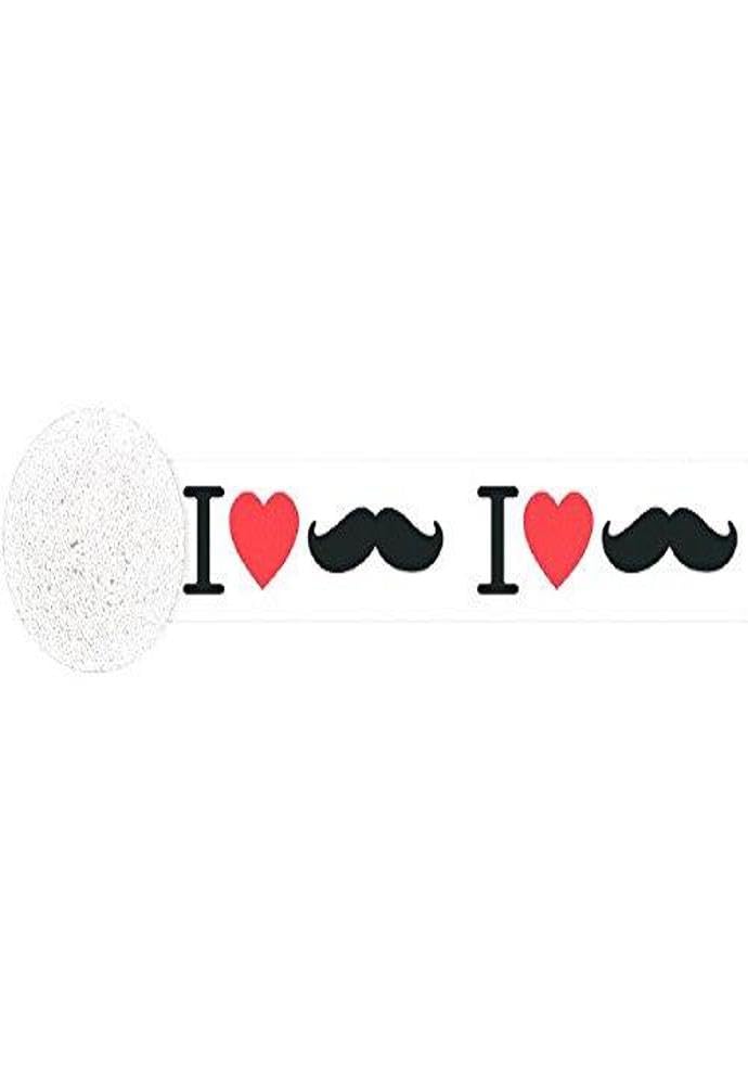 Crepe Printed Streamer 'I Heart Mustache' - Colorful Mustache-Themed Party Decorations for Birthday, Baby Shower & Bachelorette Parties