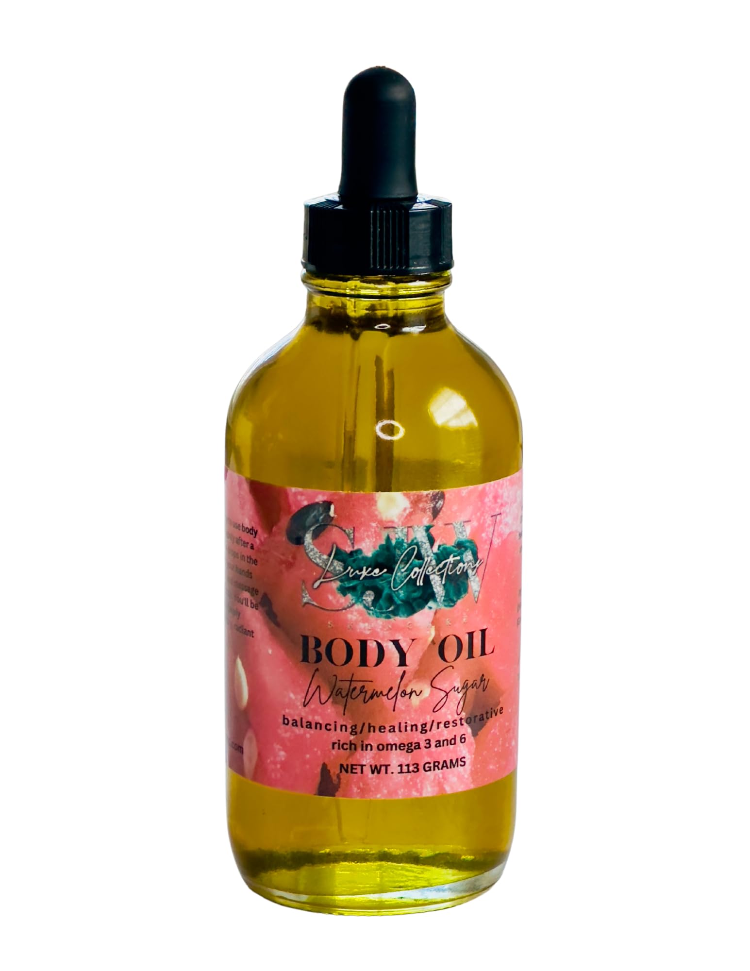 Watermelon Sugar Body Oil - Hydrating & Glowing Skin Moisturizer for Dry Skin | Natural & Vegan Body Oil for Massage, After Shower & Daily Skincare Routine
