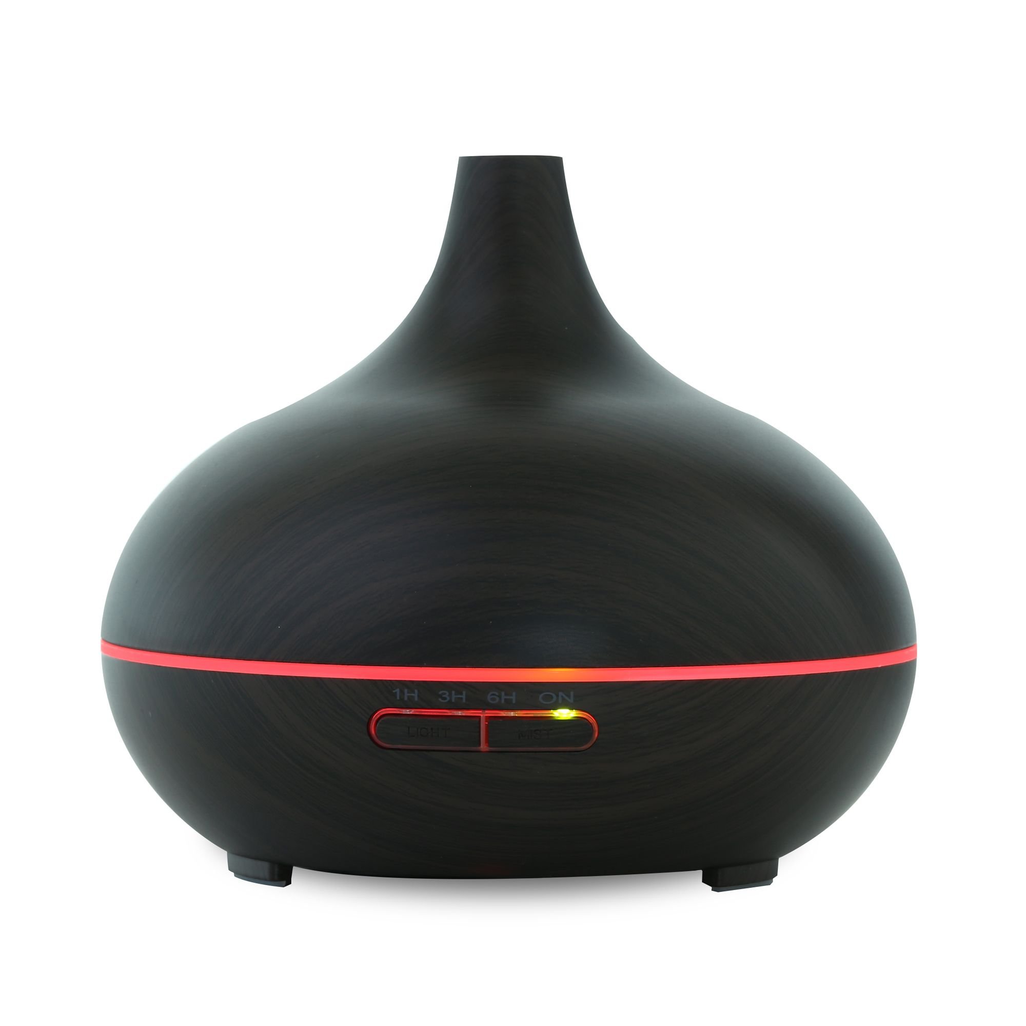 2 Pack EcoGecko Dark Wood Grain Ultrasonic Essential Oil Diffuser - Cool Mist Humidifier with Timer & 7 Color LED Lights for Home, Office, Bedroom, Nursery, Yoga Studio - Aromatherapy & Air Moisturizing Solution