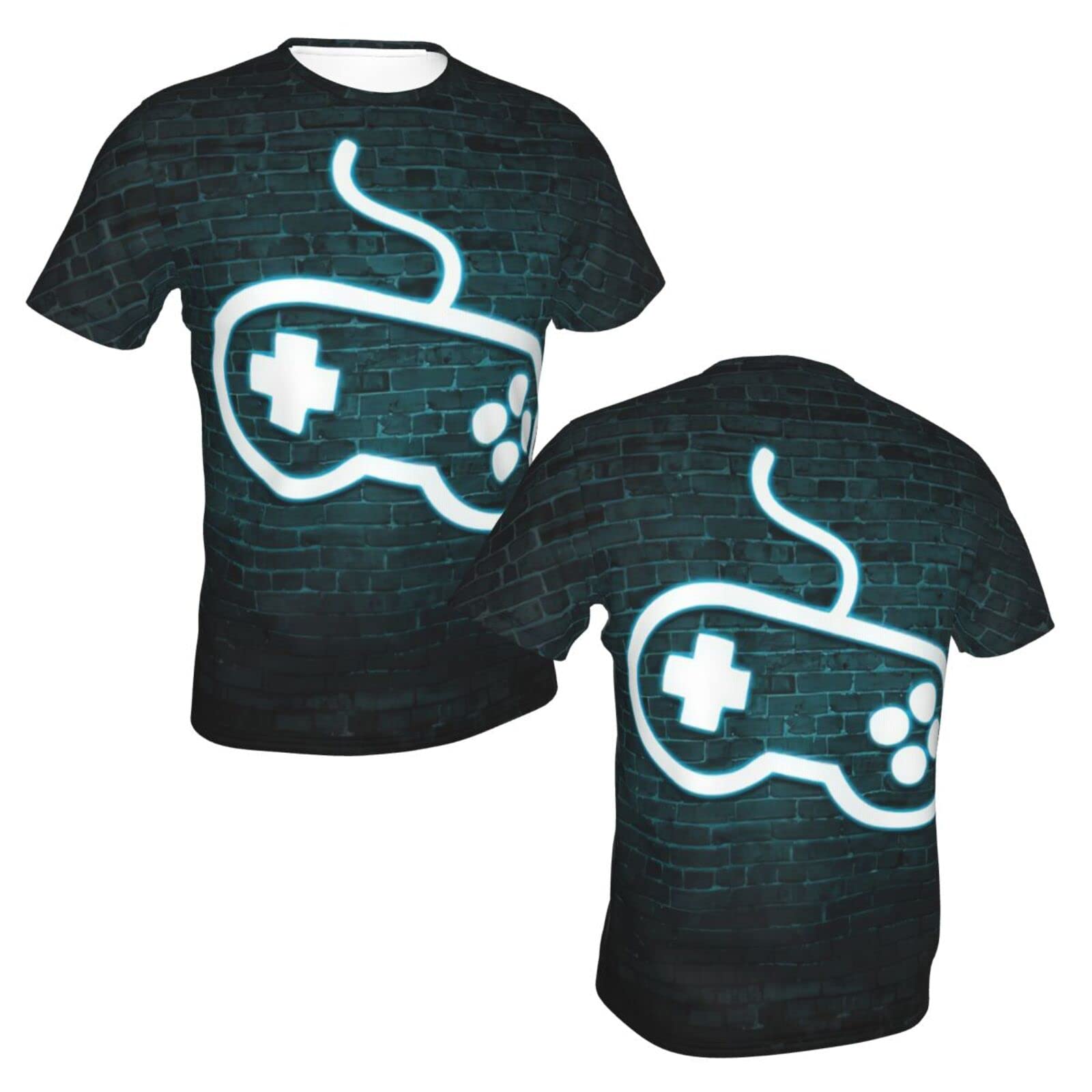 Men's Video Game Controller Graphic Cotton T-Shirt - Round Neck Short Sleeve Novelty Tee for Gamers - Perfect for Gaming Events, Casual Wear & Summer Outfits