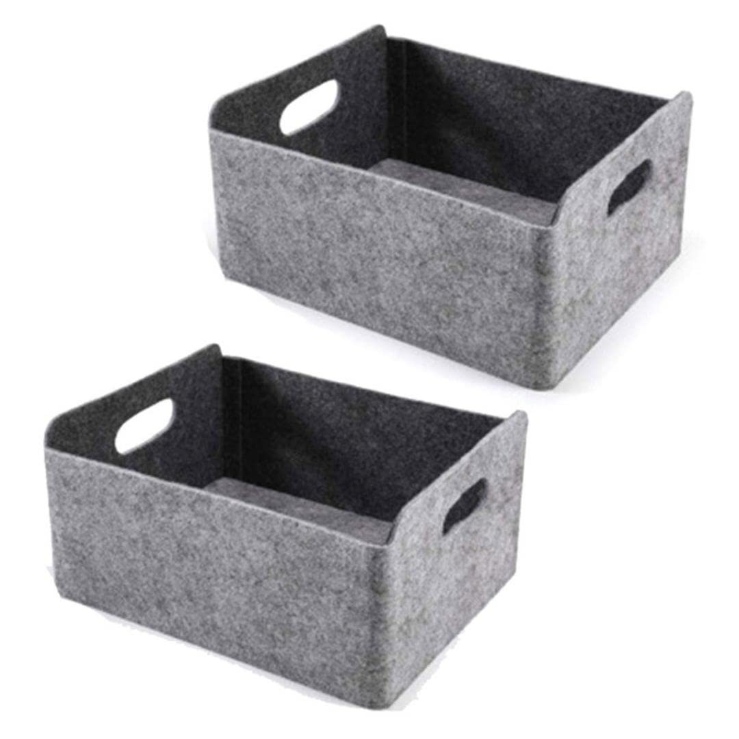 Collapsible Storage Bins 2Pcs with Handles for Home & Office