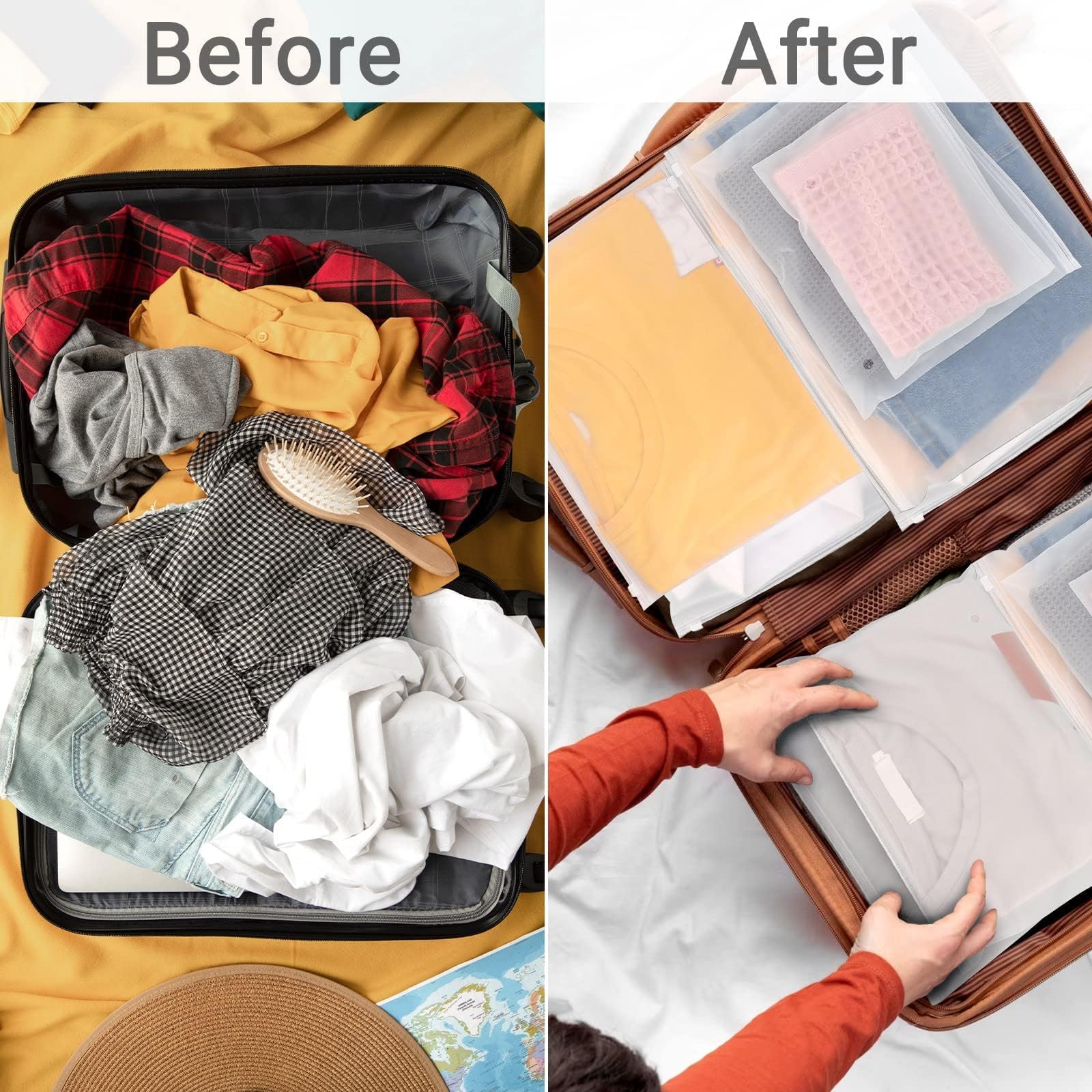 200Pcs 7.87x5.51 Inch Frosted Resealable Zipper Bags - 3 Mil Thick Poly Plastic Ziplock Bags with Slider Closure & Vent Holes for Shipping, Storage & Organization - Perfect for Socks, Underwear, Jewelry & Small Merchandise