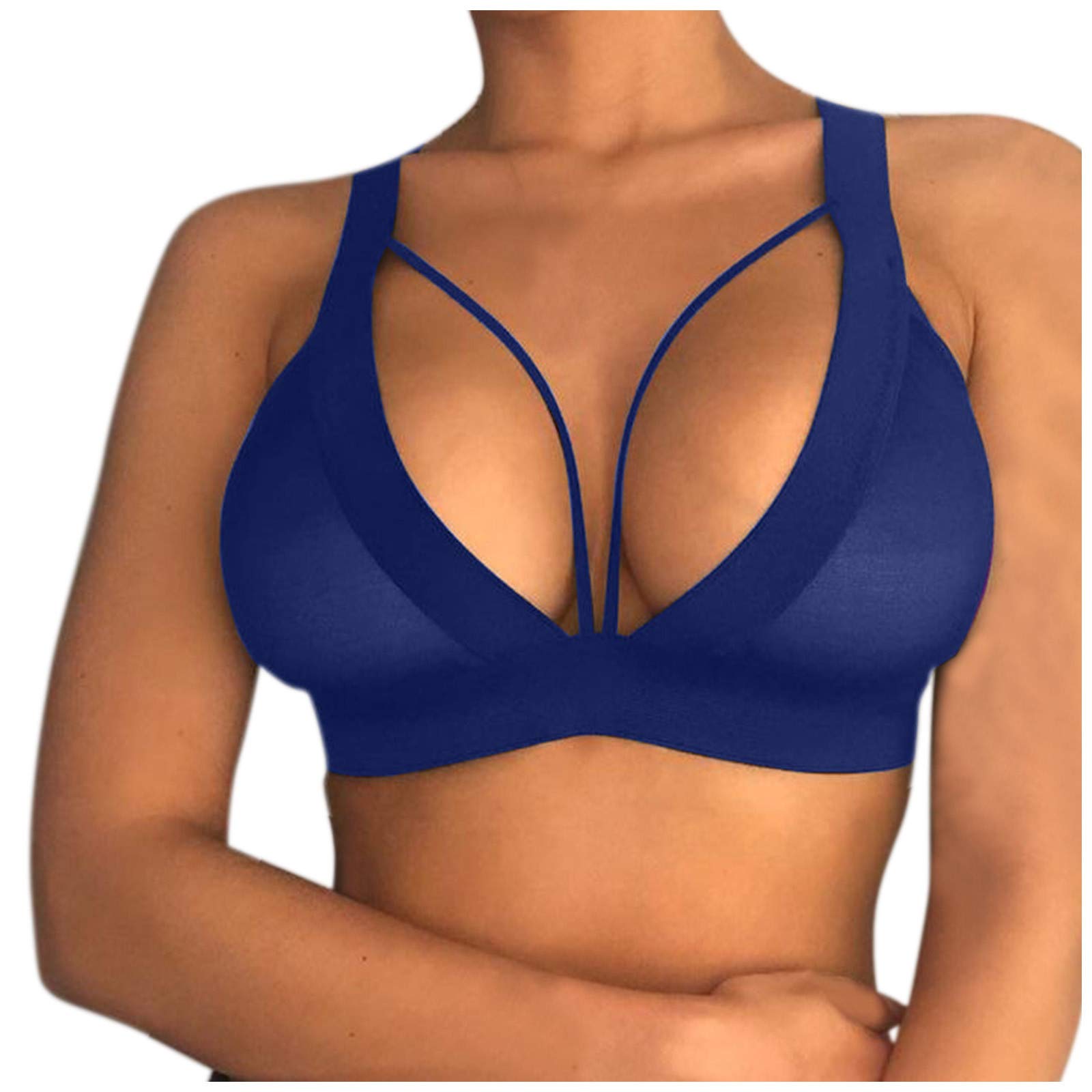 Sexy Hollow Out Elastic Cage Bra Bandage Strappy Halter Bustier Top for Women - Lingerie Bikini Underwear - Perfect for Valentine's Day, Boudoir Photography & Sensual Occasions