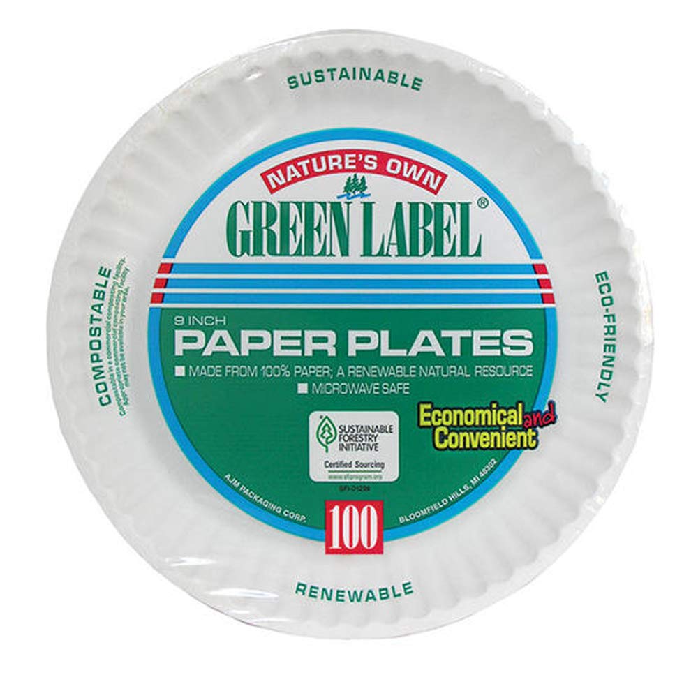 200-Pack 9 Inch White Round Paper Plates - Lightweight Disposable Dinner Plates for Parties, BBQs, Picnics & Events - Bulk Eco-Friendly Party Tableware
