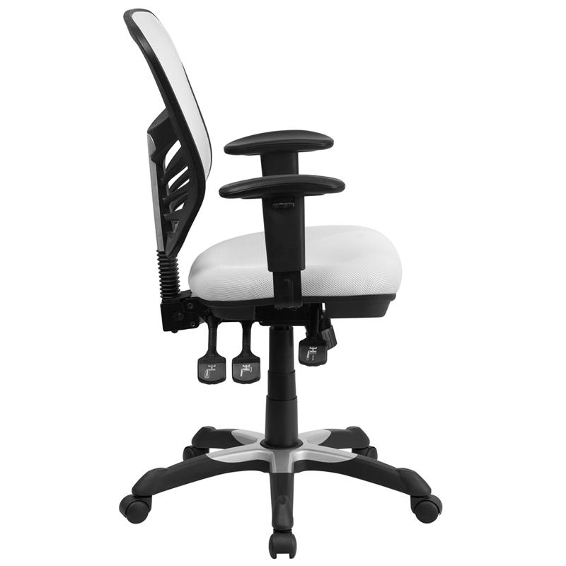 FLASH Mid Back Mesh Executive Office Chair - Ergonomic Swivel Chair with Adjustable Arms & Lumbar Support (Model HL 0001) - Perfect for Home Office, Gaming & Workspaces