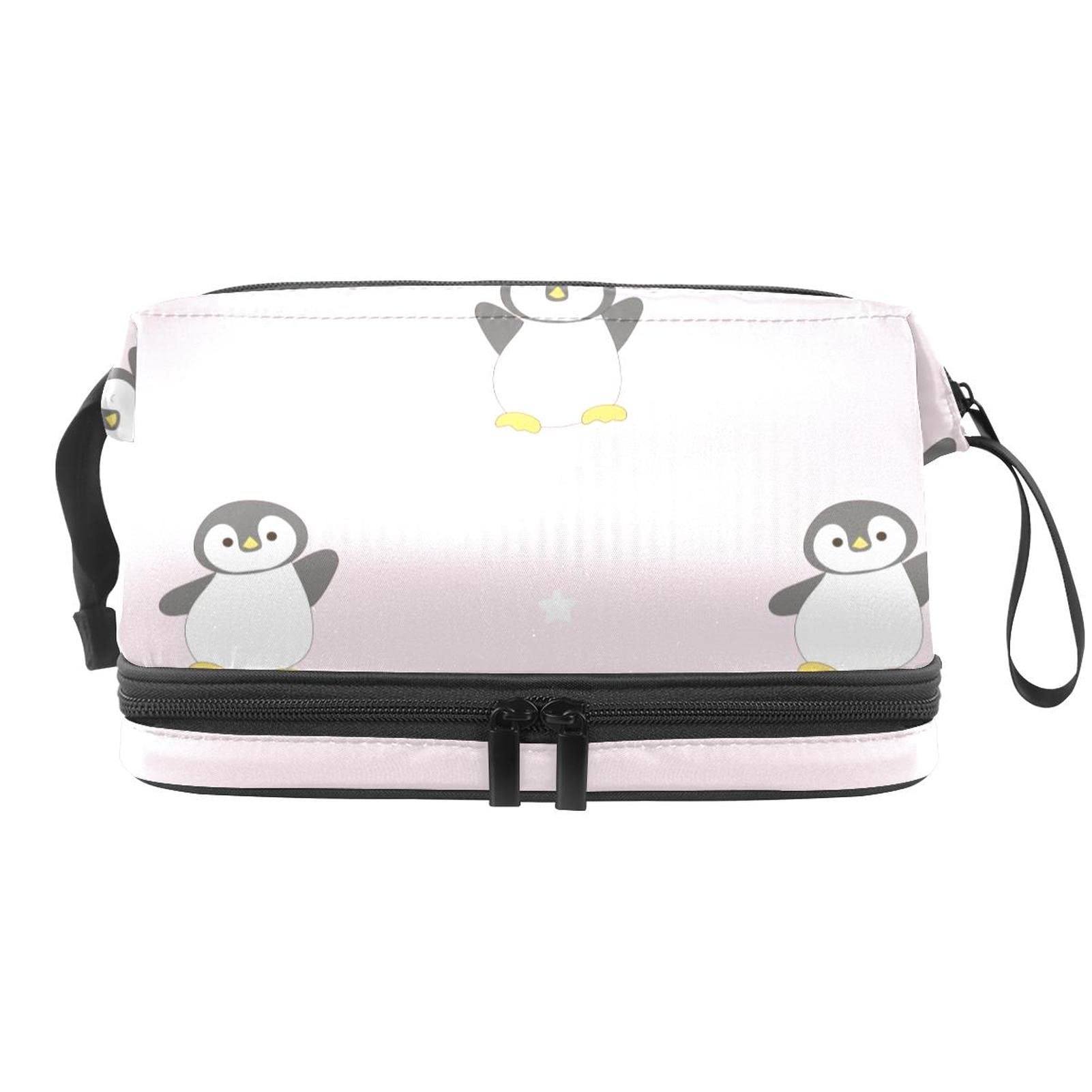 Double Layer Penguin Makeup Bag for Women - Travel & Toiletries Organizer