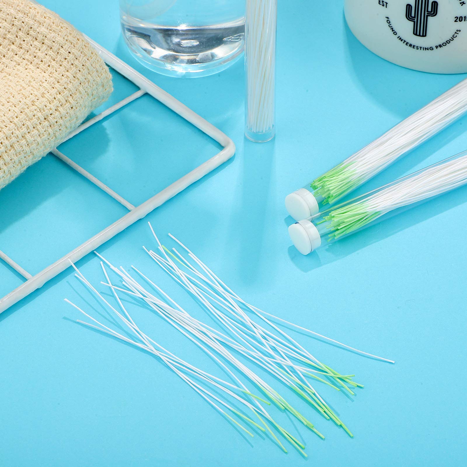 Maitys 180 Pcs Disposable Ear Piercing Cleaner Floss - Rose Scented Hole Cleaner for Ear Care & Odor Removal - Aftercare Cleaning Tool for Fresh Piercings (Green) | Ideal for New Piercings, Earring Maintenance & Hygiene Care