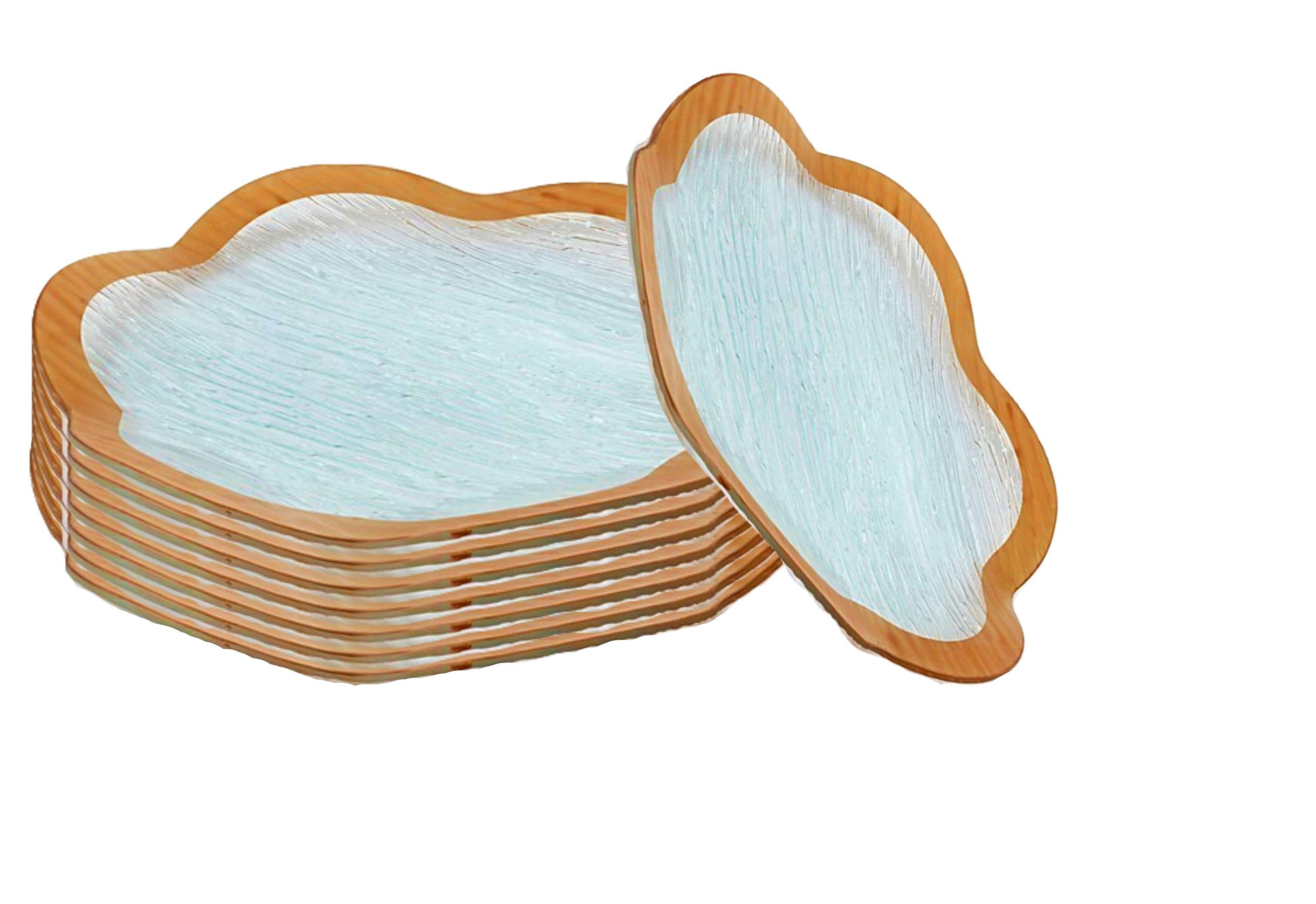 Elegant 6-Inch Scalloped Tempered Glass Dessert Plates Set of 8 - Gold Trimmed, Chip & Break Resistant - Oven, Microwave & Dishwasher Safe - Perfect for Parties, Weddings, Afternoon Tea & Home Decor